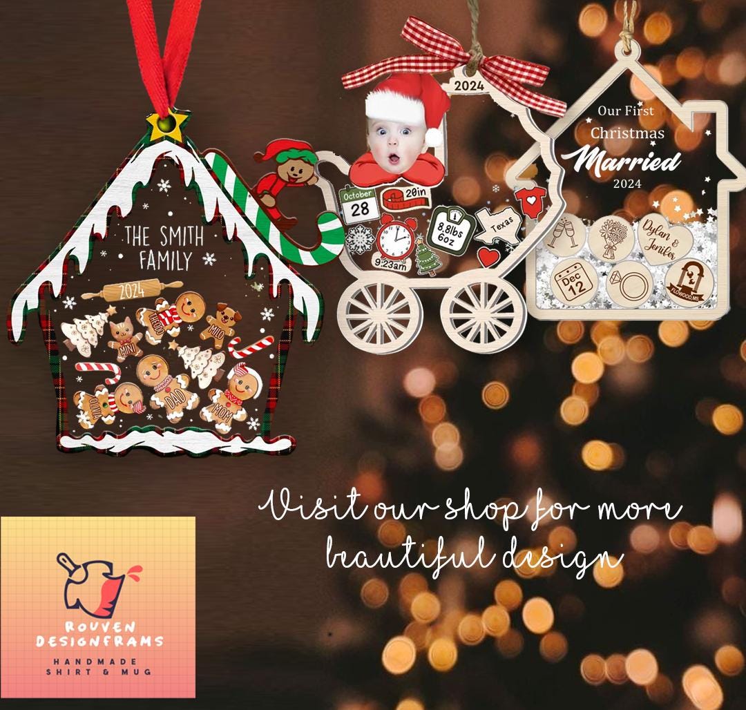 Cute Gingerbread Family Christmas Ornament, Personalized Family With Pets Ornament 2024, 4D Customized Snowman Ornament Gift for Christmas ORN0810