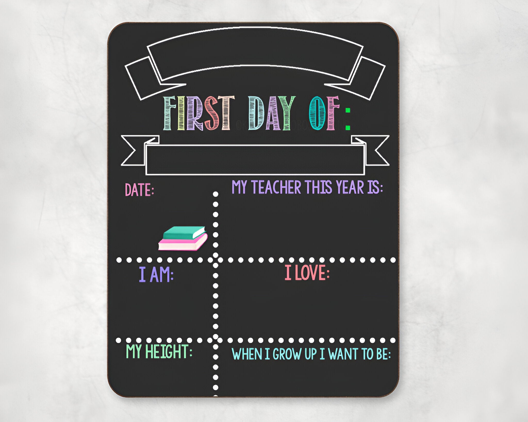 Reusable First And Last Day Of School Sign, Liquid Chalk Dry Erase School Board, First Day Of School Sign, Last Day Of School Sign, Pastel scsign