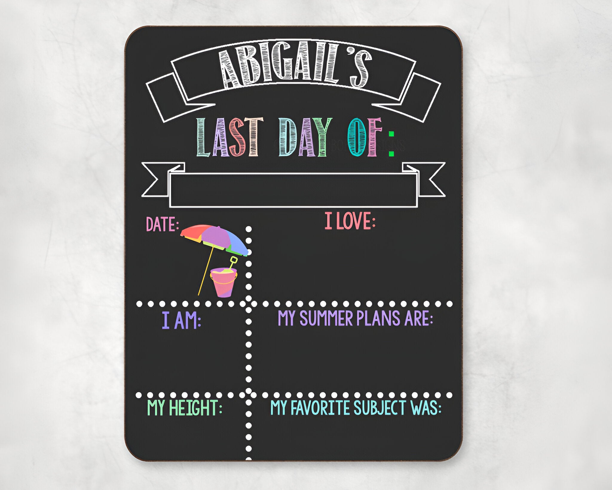 Reusable First And Last Day Of School Sign, Liquid Chalk Dry Erase School Board, First Day Of School Sign, Last Day Of School Sign, Pastel scsign