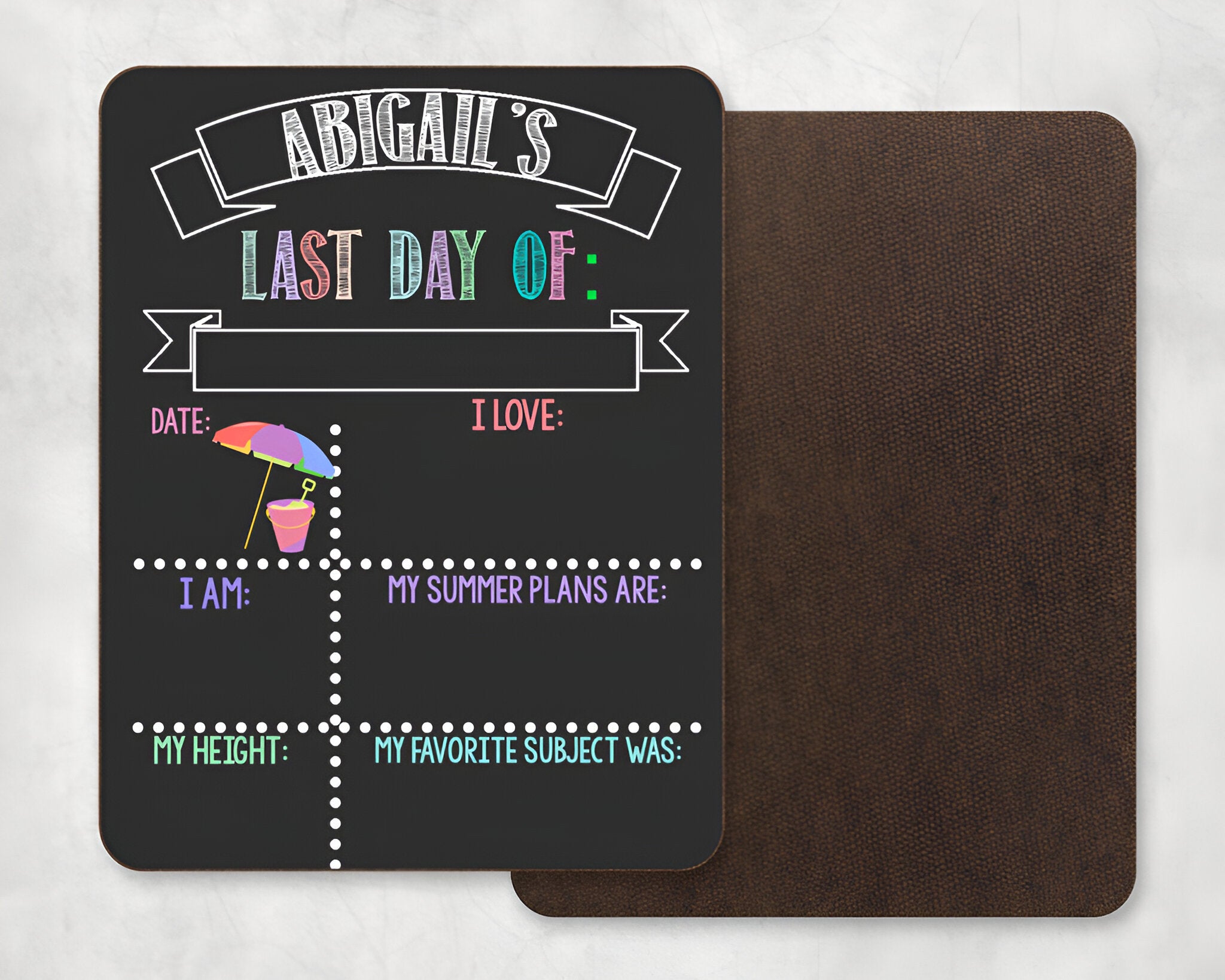 Reusable First And Last Day Of School Sign, Liquid Chalk Dry Erase School Board, First Day Of School Sign, Last Day Of School Sign, Pastel scsign