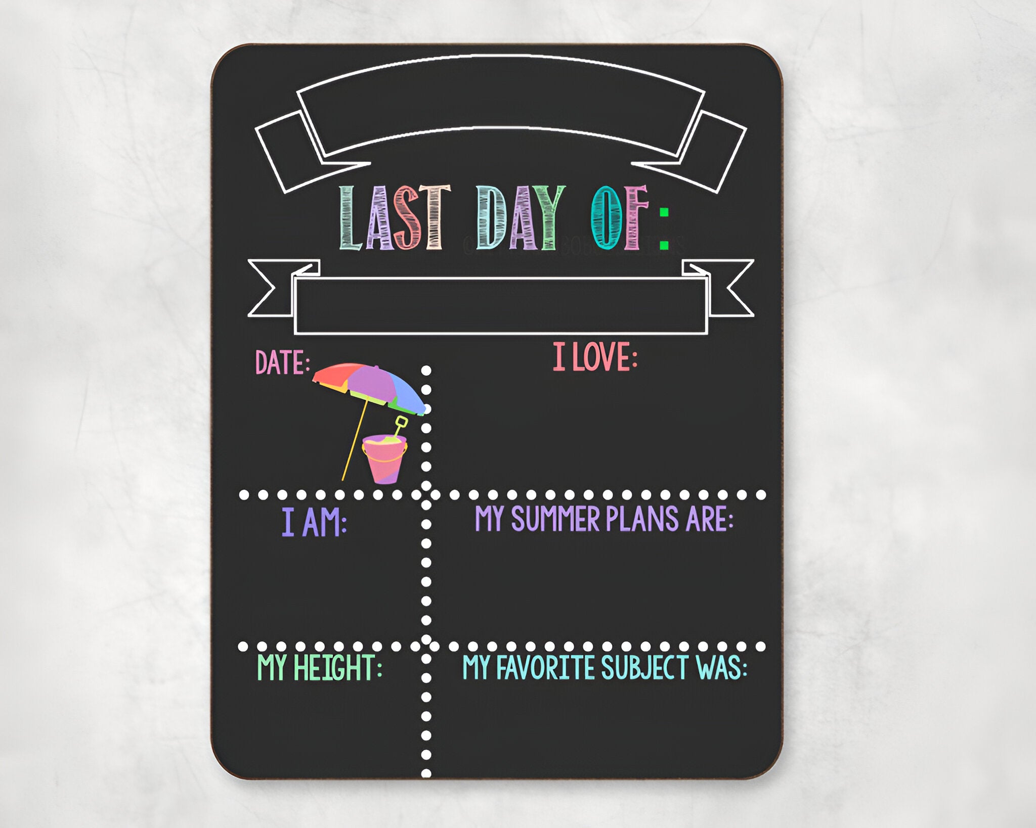 Reusable First And Last Day Of School Sign, Liquid Chalk Dry Erase School Board, First Day Of School Sign, Last Day Of School Sign, Pastel scsign