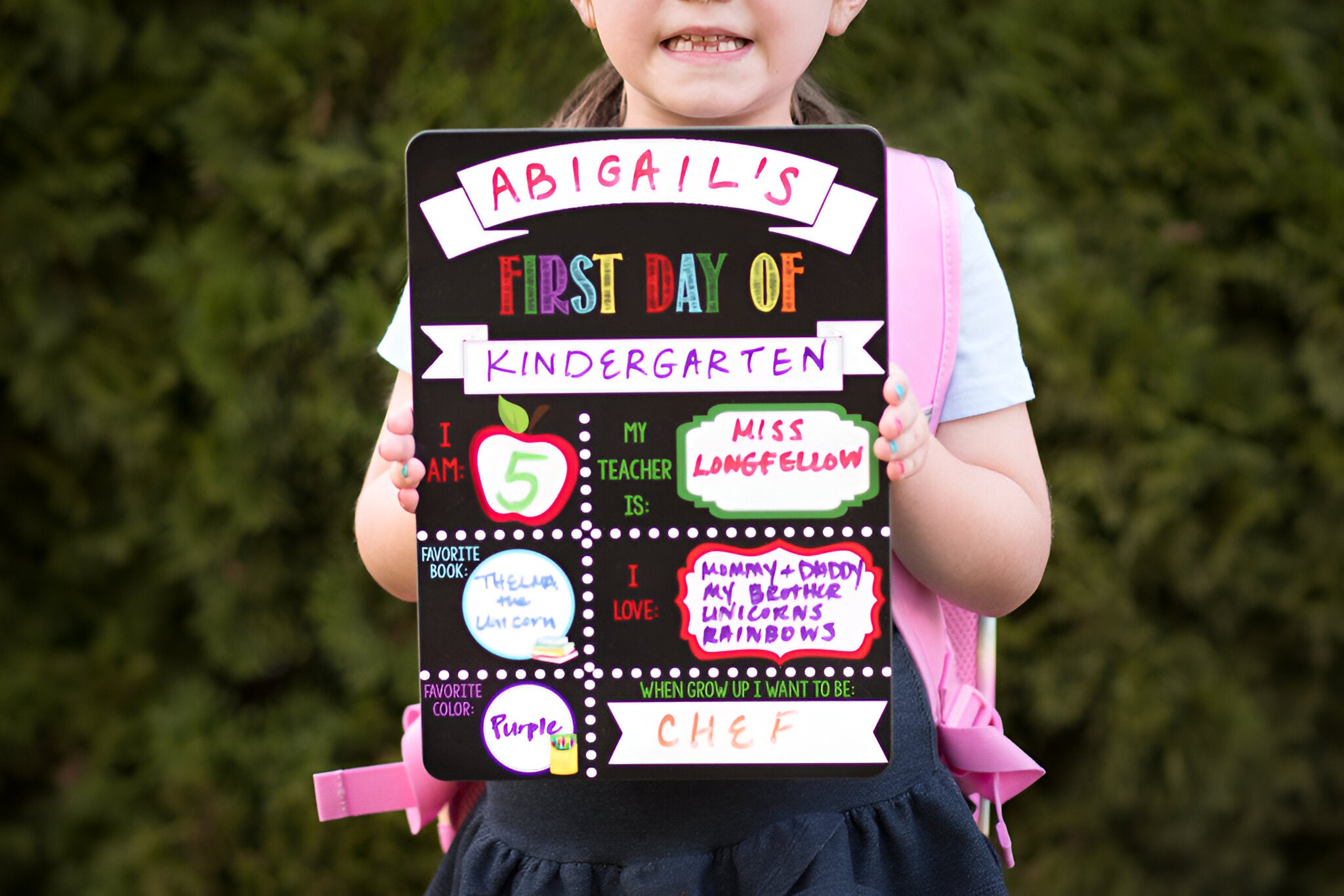 First Day Of School Sign, Dry Erase First Day Of School Board, Real Reusable First Day Of School Sign For Girl Or Boy, Kindergarten Sign scsign