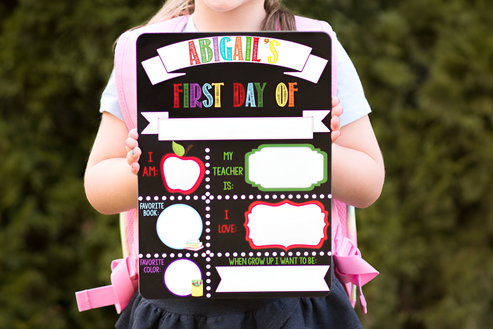First Day Of School Sign, Dry Erase First Day Of School Board, Real Reusable First Day Of School Sign For Girl Or Boy, Kindergarten Sign scsign