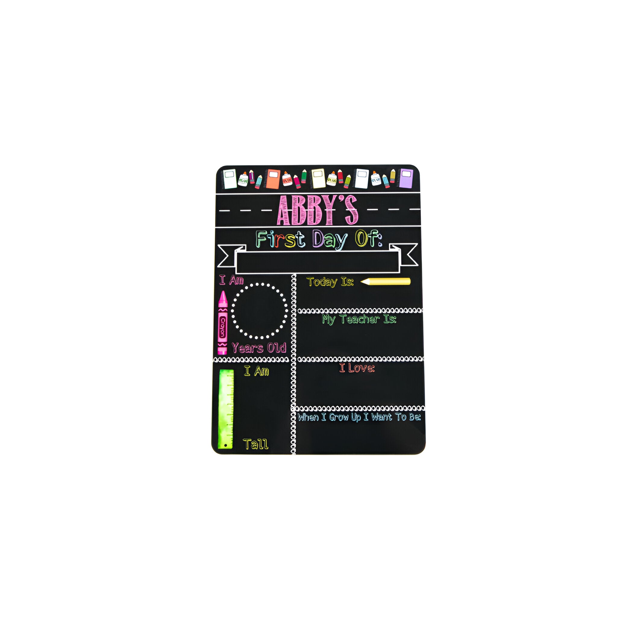 Reusable First And Last Day Of School Sign, Liquid Chalk Dry Erase School Board, Girl First Day Of School Sign, Back To School Sign, Pink scsign