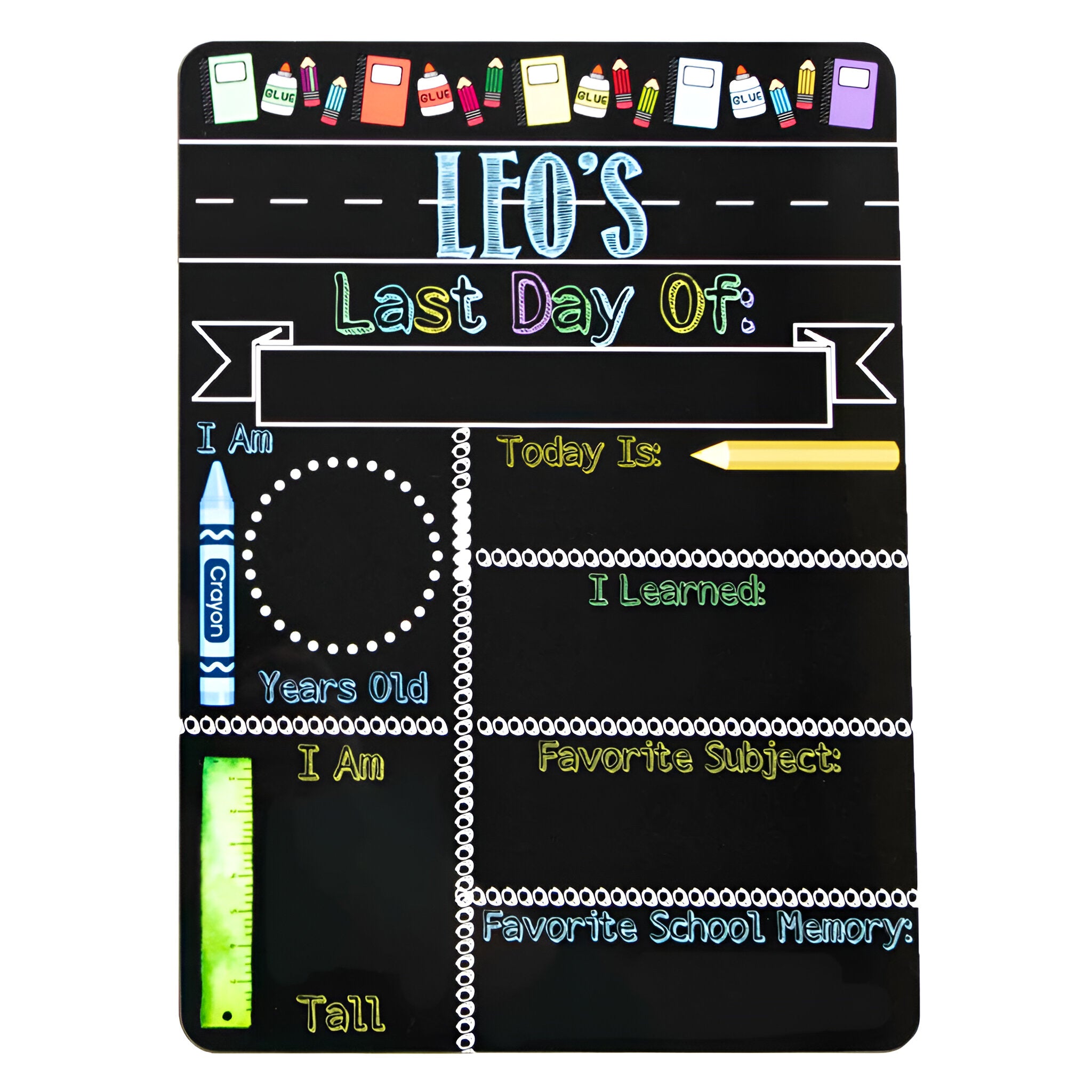 Reusable First And Last Day Of School Sign, Liquid Chalk Dry Erase School Board, Boy First Day Of School Sign, Back To School Sign, Blue scsign