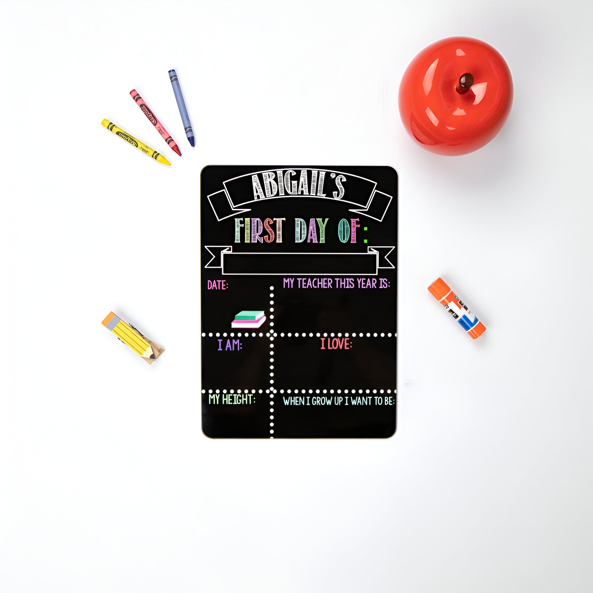 Reusable First And Last Day Of School Sign, Liquid Chalk Dry Erase School Board, First Day Of School Sign, Last Day Of School Sign, Pastel scsign