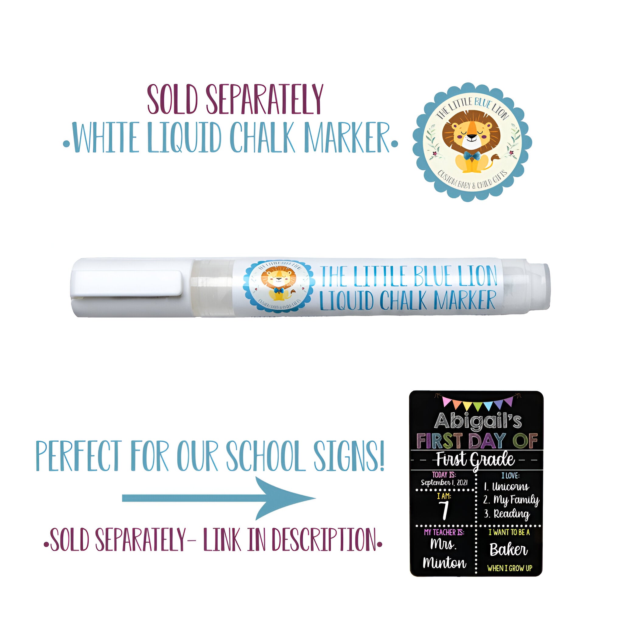 First Day Of School Sign, Liquid Chalk Dry Erase School Board, Reusable First And Last Day Of School Sign, First And Last Day School Sets scsign