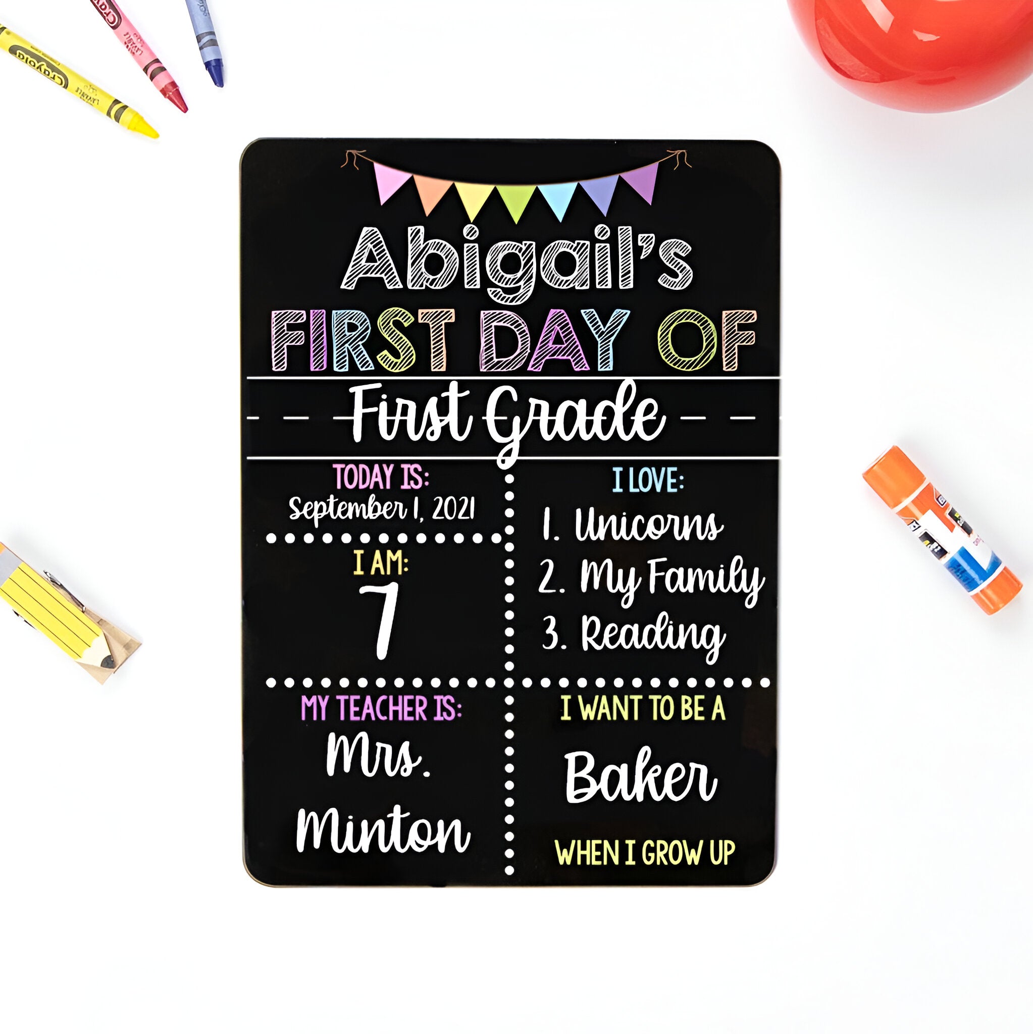 First Day Of School Sign, Liquid Chalk Dry Erase School Board, Reusable First And Last Day Of School Sign, First And Last Day School Sets scsign