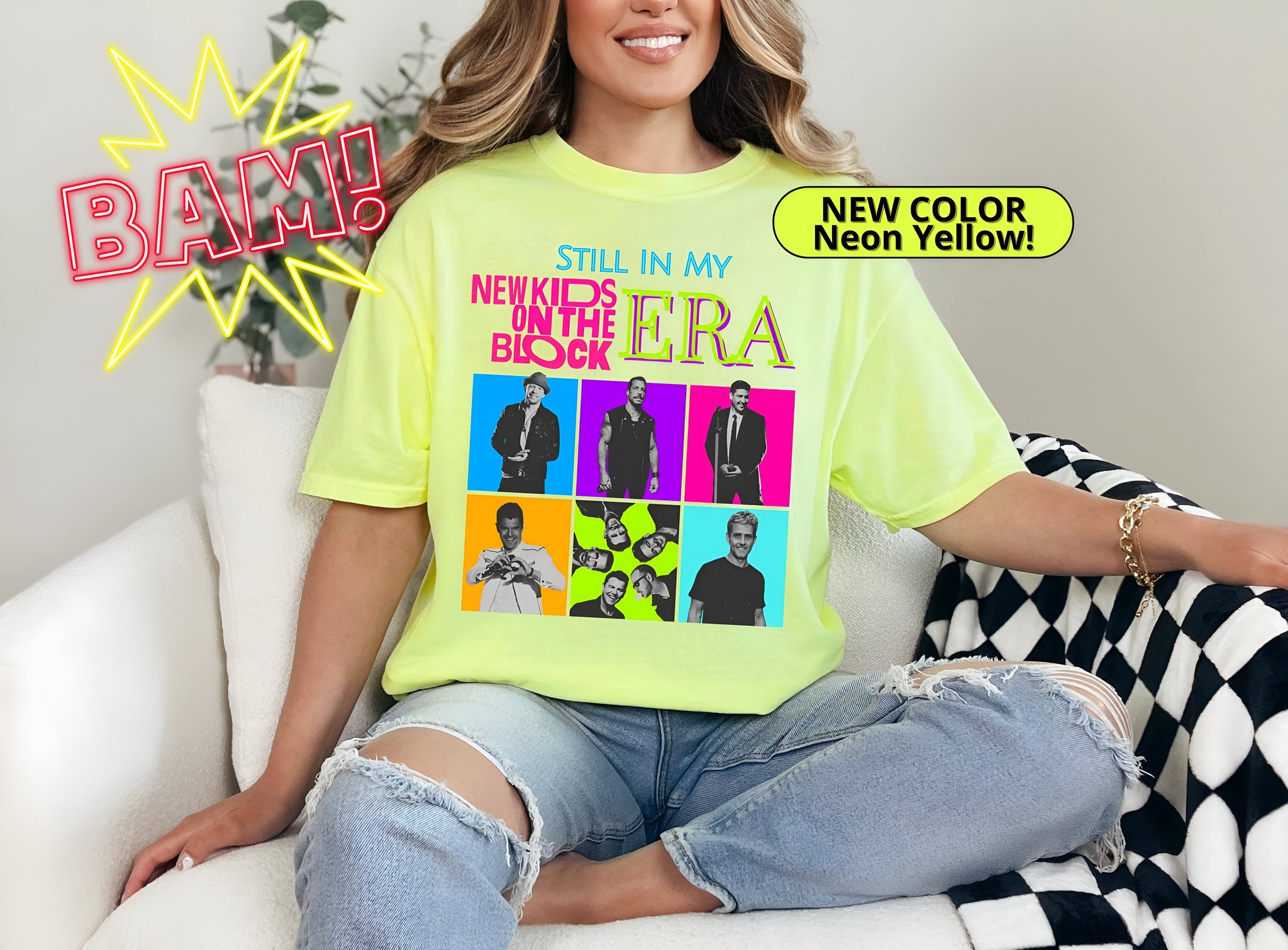 NKOTB Neon Shirt, Still in my New Kids Era, Concert Music Shirts, 80's Tee, 90's Tees, Magic Summer 2024, New Kids On The Block Neon Tee 1