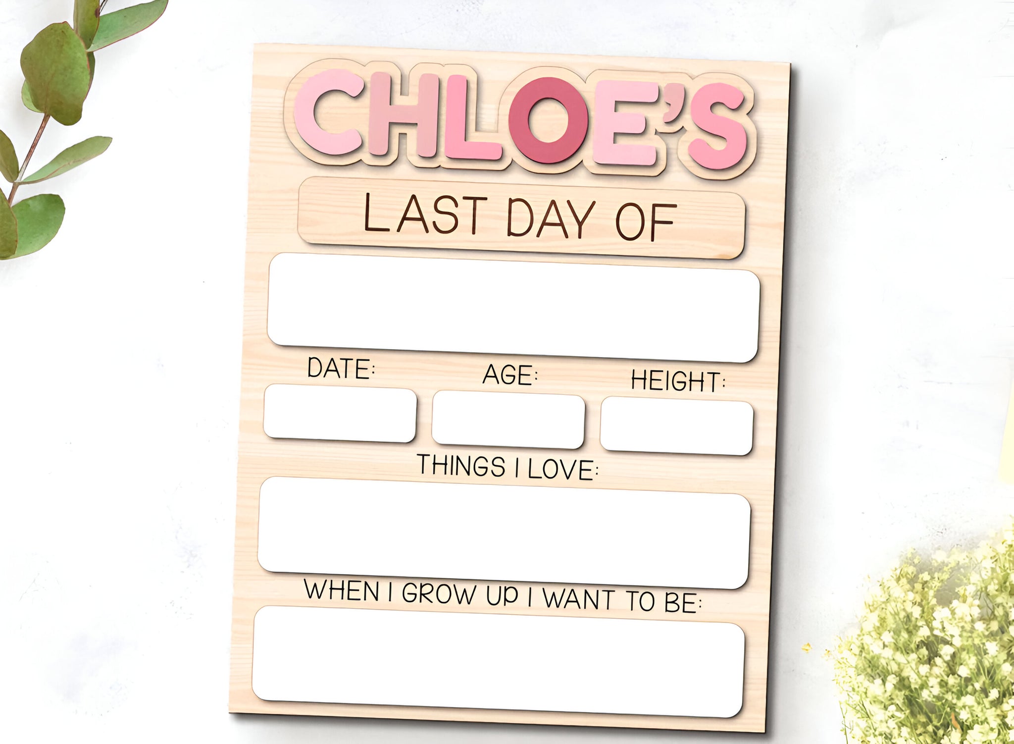 Personalized Last Day Of School Sign, My Last Day Of School Board With Custom Name Scsign