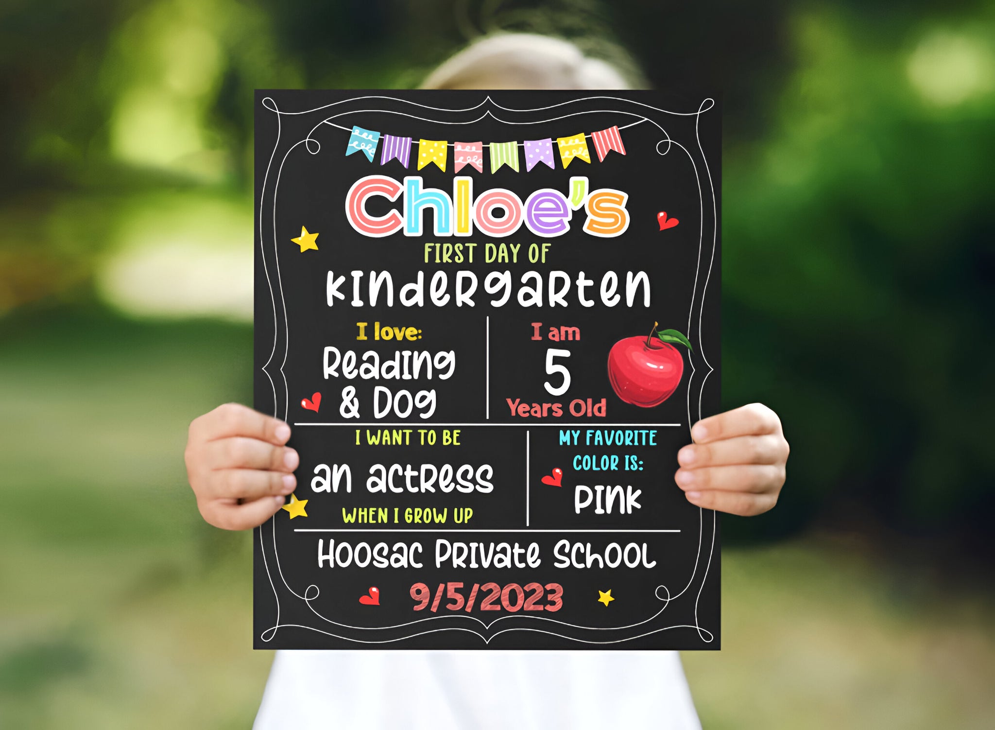 First Day Of School Sign - Personalized Poster - Back To School Gift For Kids, Student, Son, Daughter, 1st Day Of SchoolFirst Day of Kindergarten Board, Personalized Back To School Sign Custom Board For Kids Scsign