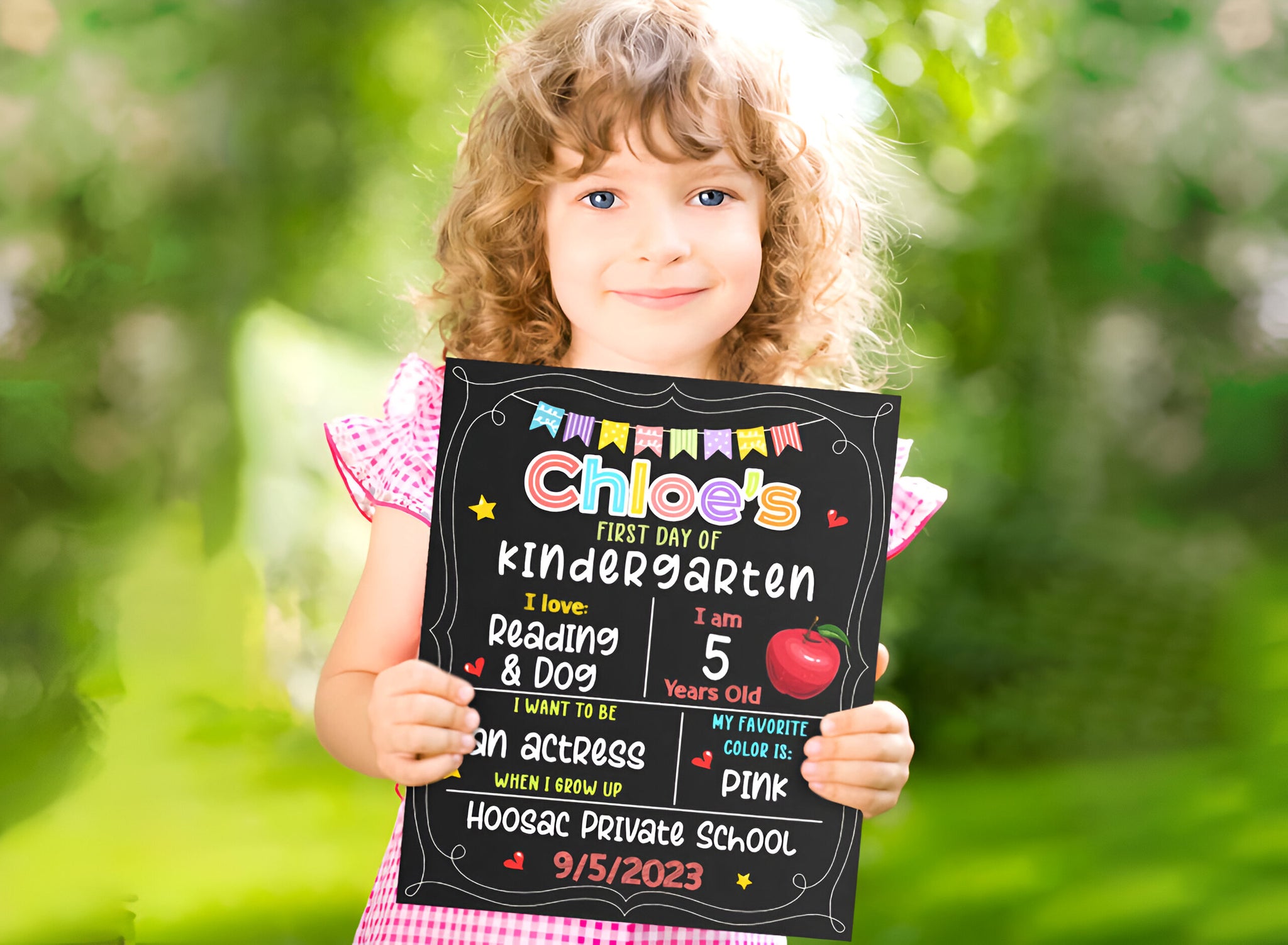 First Day Of School Sign - Personalized Poster - Back To School Gift For Kids, Student, Son, Daughter, 1st Day Of SchoolFirst Day of Kindergarten Board, Personalized Back To School Sign Custom Board For Kids Scsign