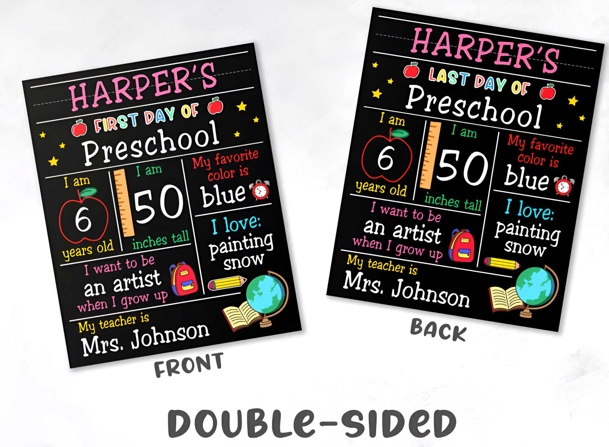 Custom Board First Day Of Preschool, First Day of School Board, Personalized Back To School Board Scsign