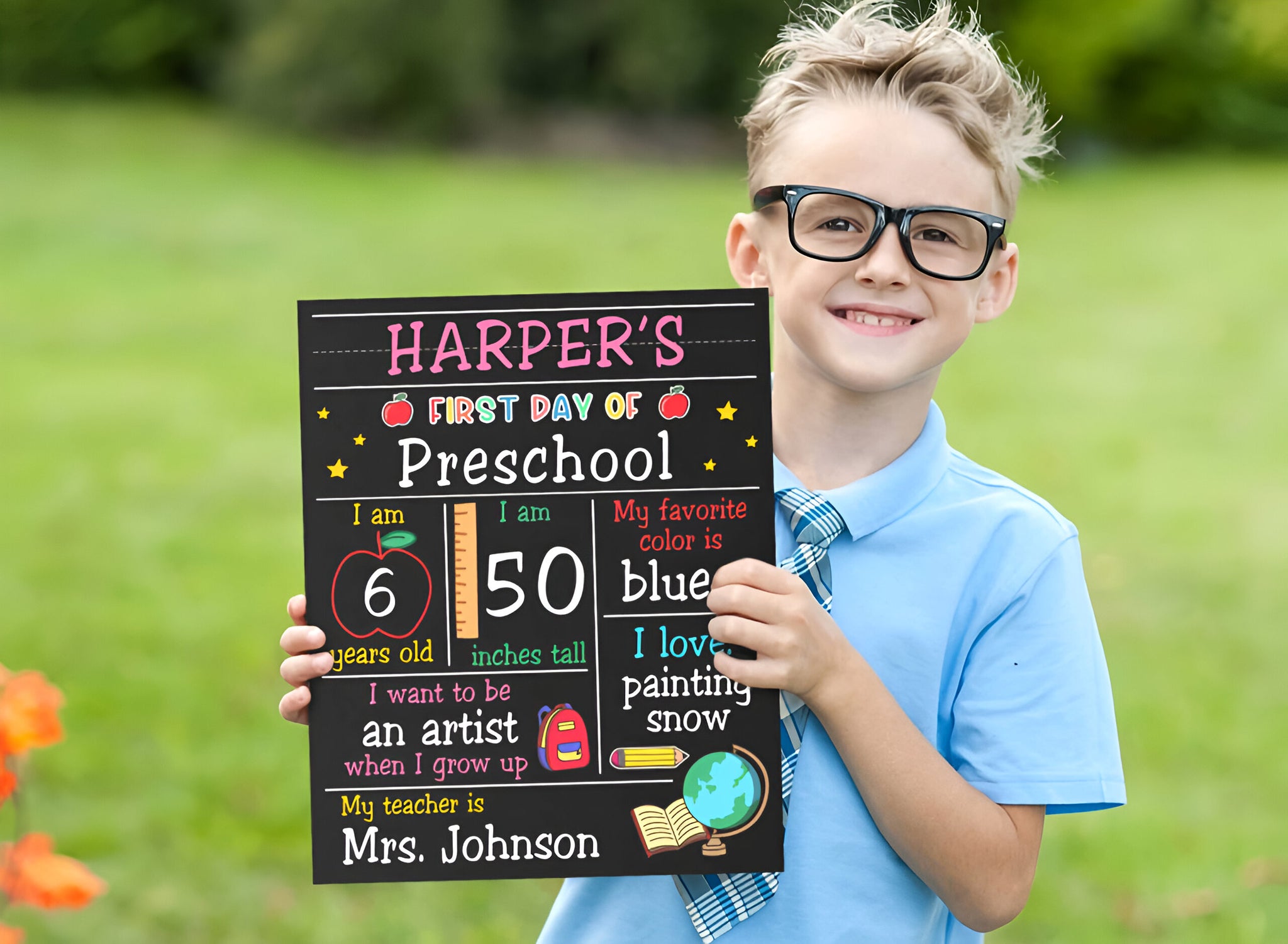 Custom Board First Day Of Preschool, First Day of School Board, Personalized Back To School Board Scsign