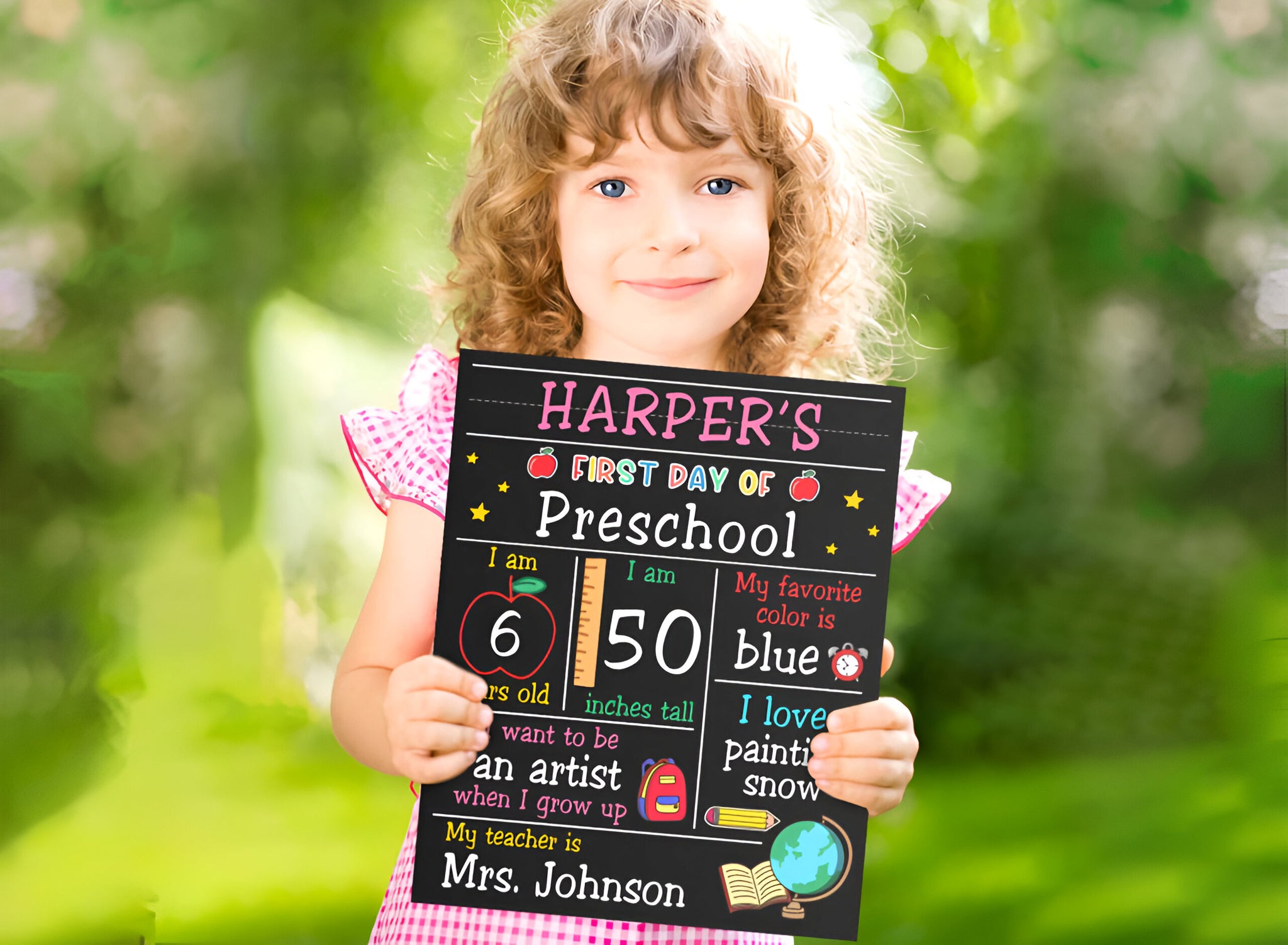 Custom Board First Day Of Preschool, First Day of School Board, Personalized Back To School Board Scsign