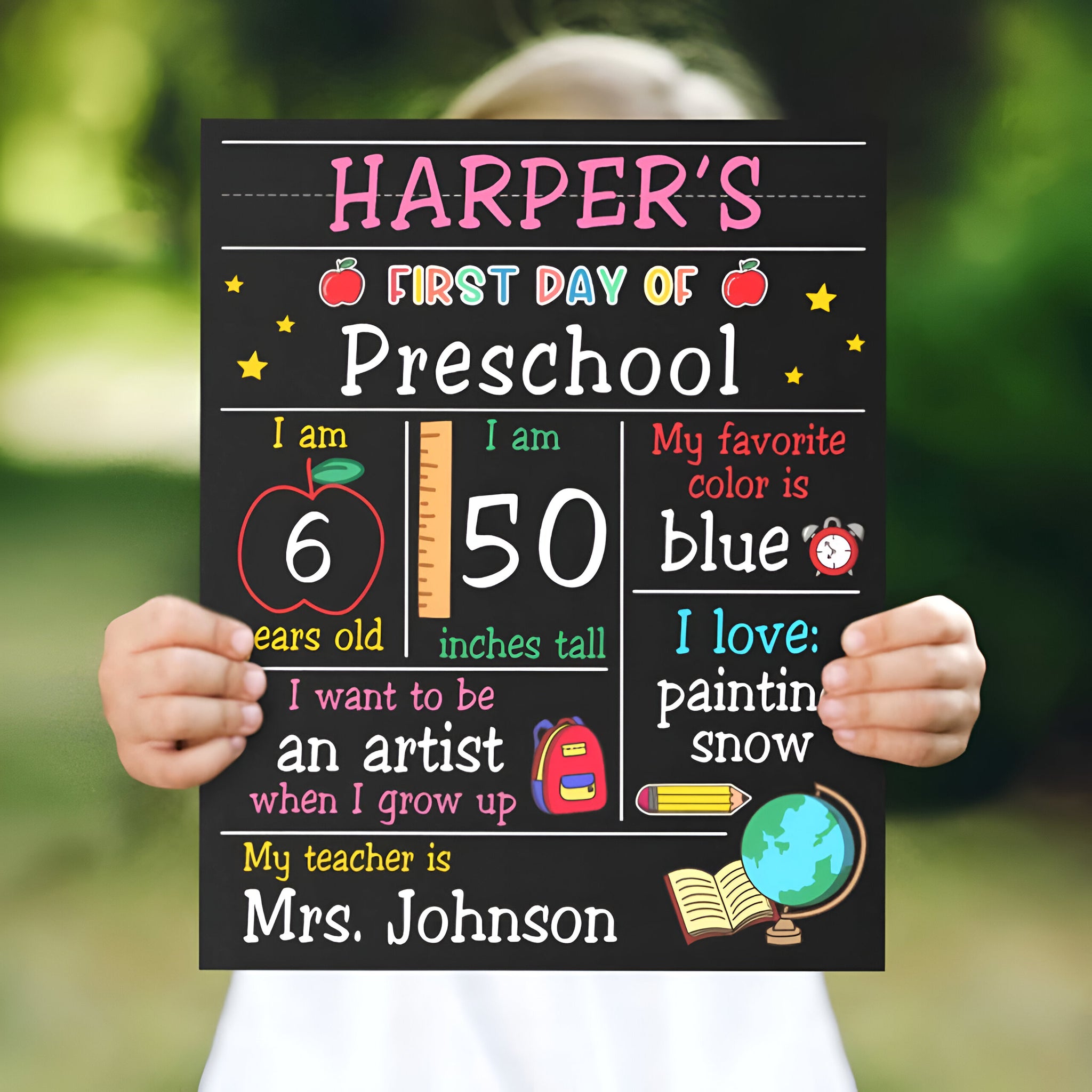 Custom Board First Day Of Preschool, First Day of School Board, Personalized Back To School Board Scsign