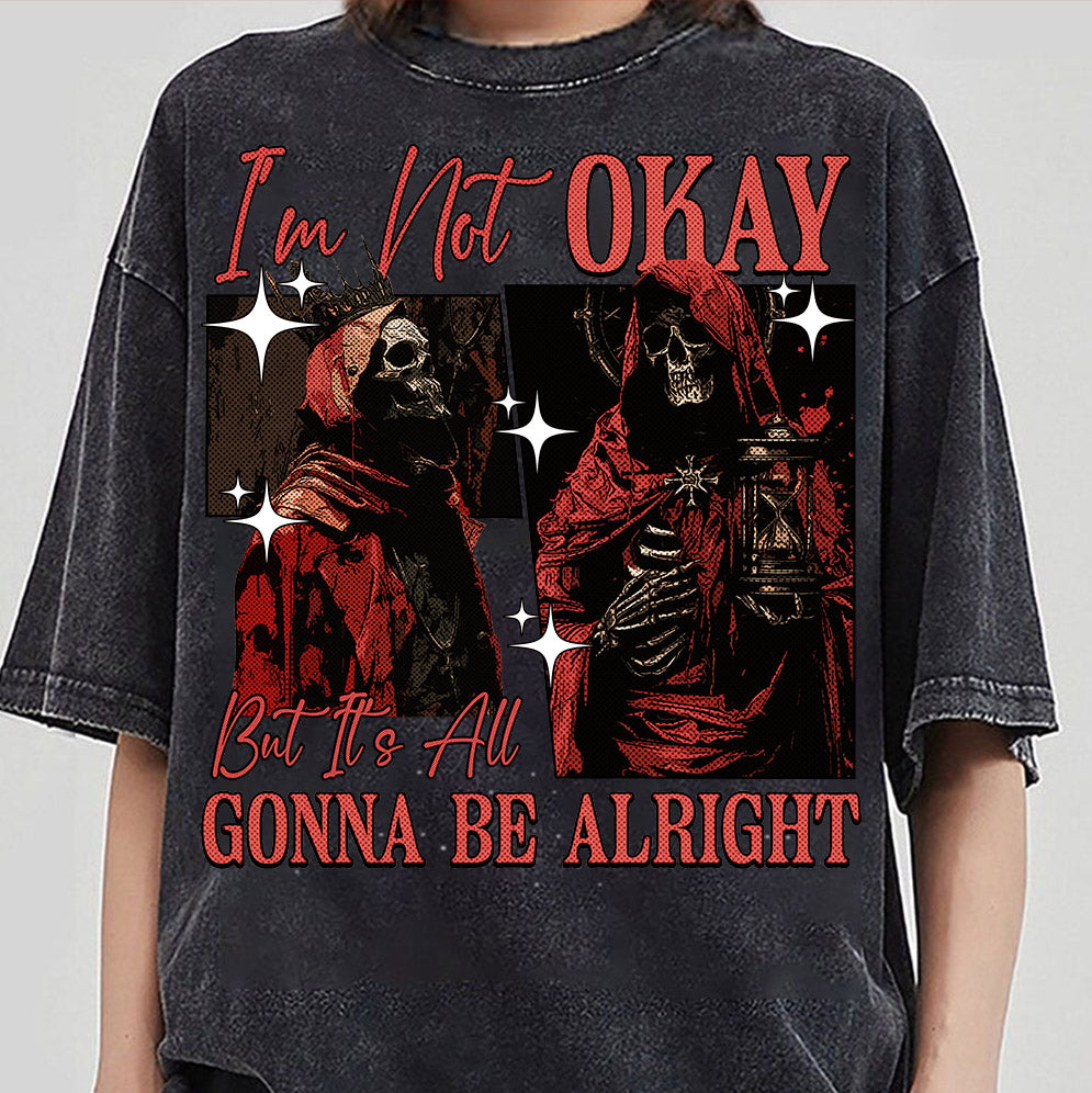 I'm Not Okay Shirt, The Beautifully Broken, Retro Comic Music, Country Music Song Lyrics Gift