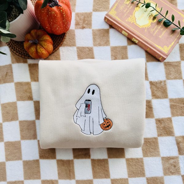 Ghost Drinking Embroidered Sweatshirt EMHA2808