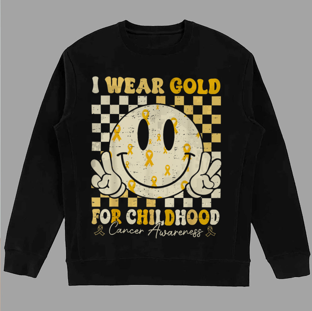 In September We Wear Gold T-shirt, Childhood Cancer Gold Ribbon Shirt V6, Childhood Cancer Awareness Tee, Gold Ribbon Gift