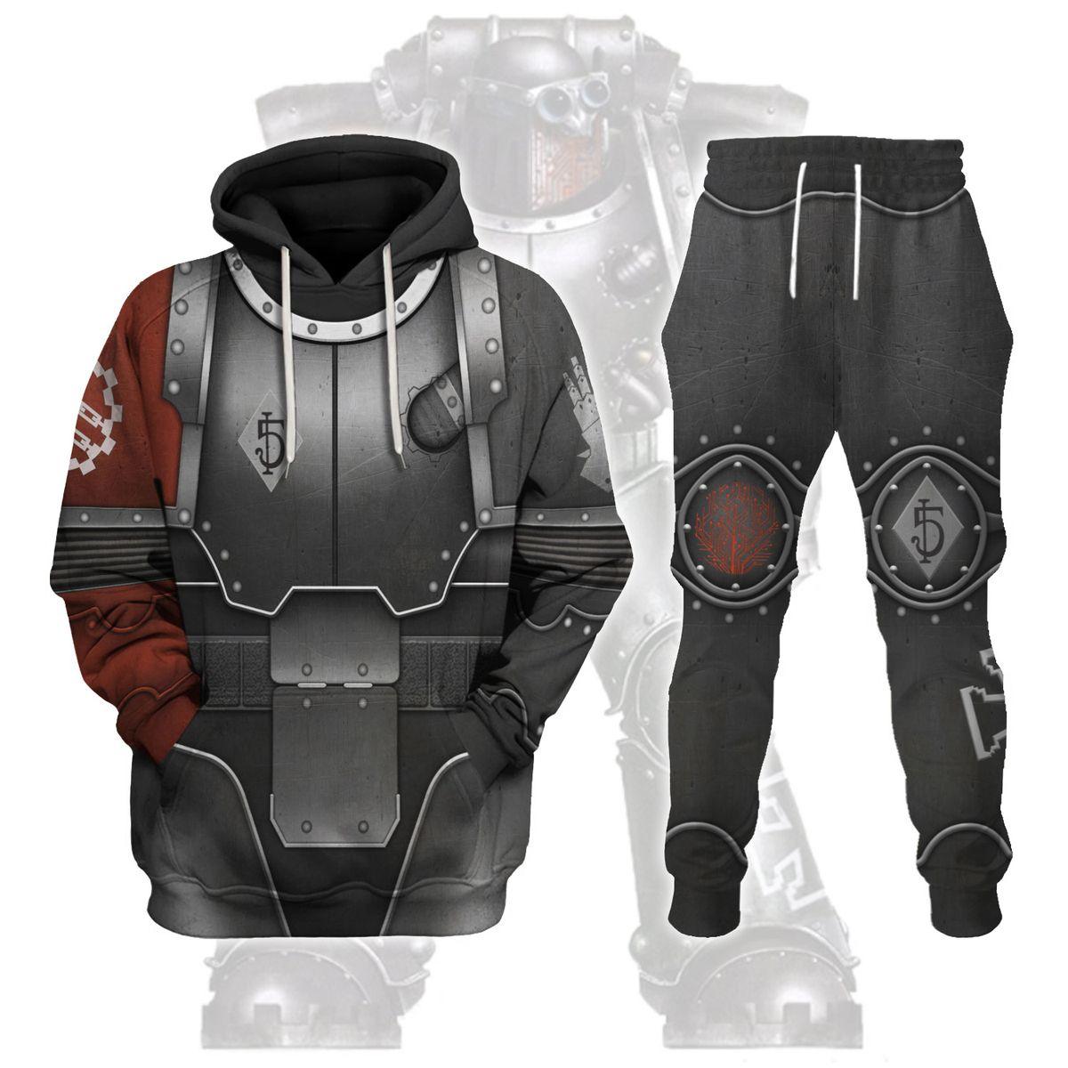 Iron Armor in Mark III Power Armor Warhammer Costume Hoodie Jogger, Iron Armor in Mark III Power Armor Marines Cosplay 3D Hoodie Pants, Warhammer 3D Tracksuit TQT4