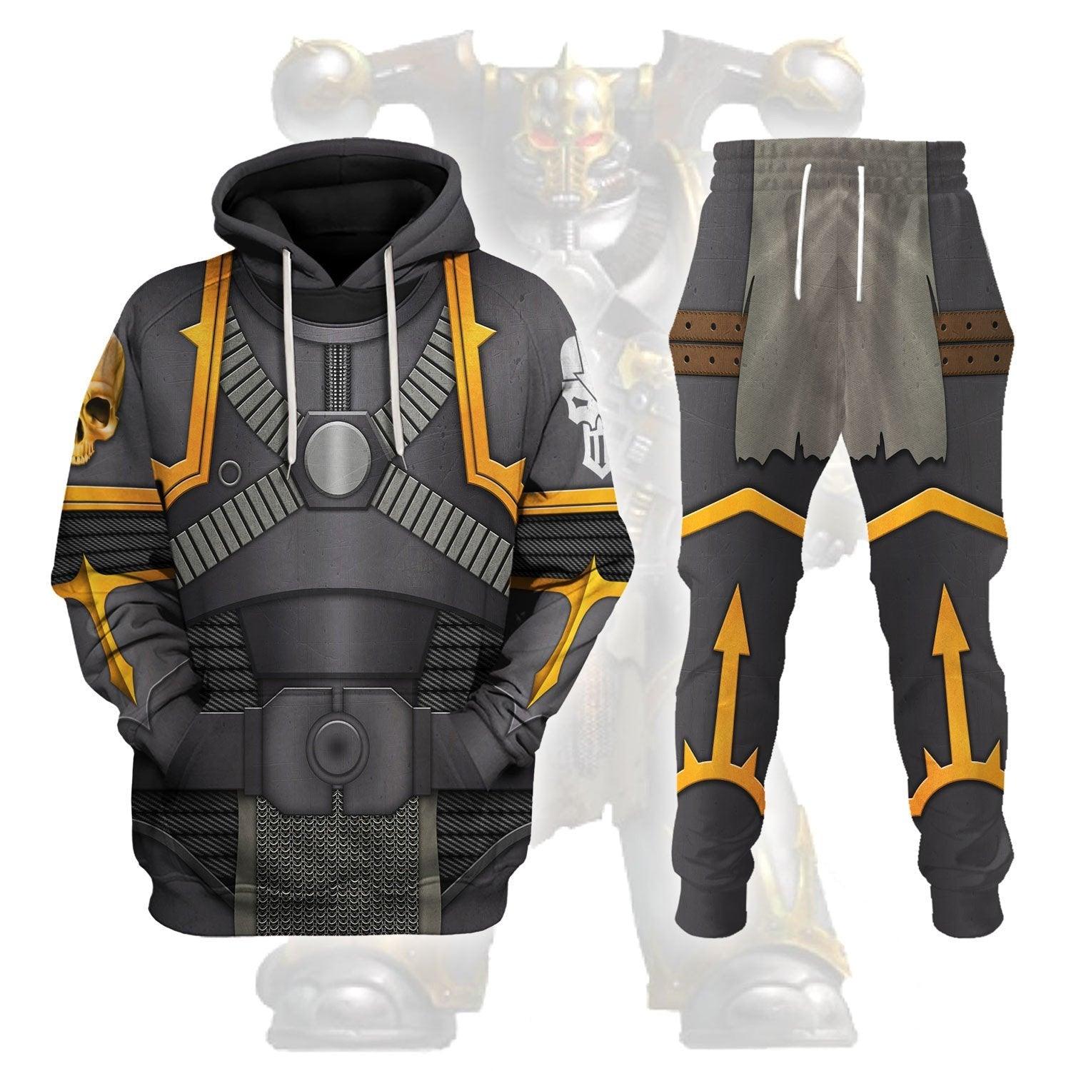 Iron Warriors Legion Colour Scheme Warhammer Costume Hoodie Jogger,Iron Warriors Legion Colour Scheme Marines Cosplay 3D Hoodie Pants, Warhammer 3D Tracksuit 