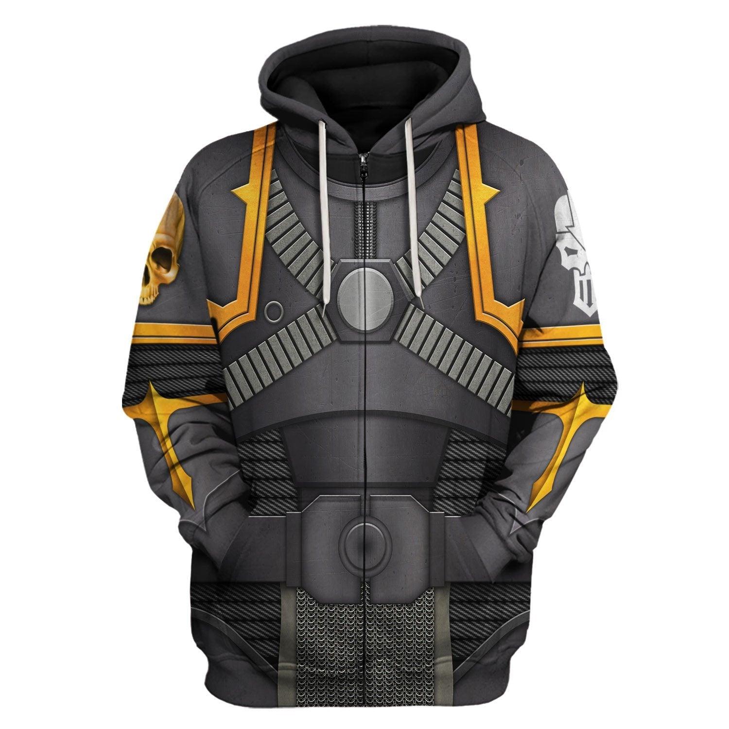 Iron Warriors Legion Colour Scheme Warhammer Costume Hoodie Jogger,Iron Warriors Legion Colour Scheme Marines Cosplay 3D Hoodie Pants, Warhammer 3D Tracksuit 
