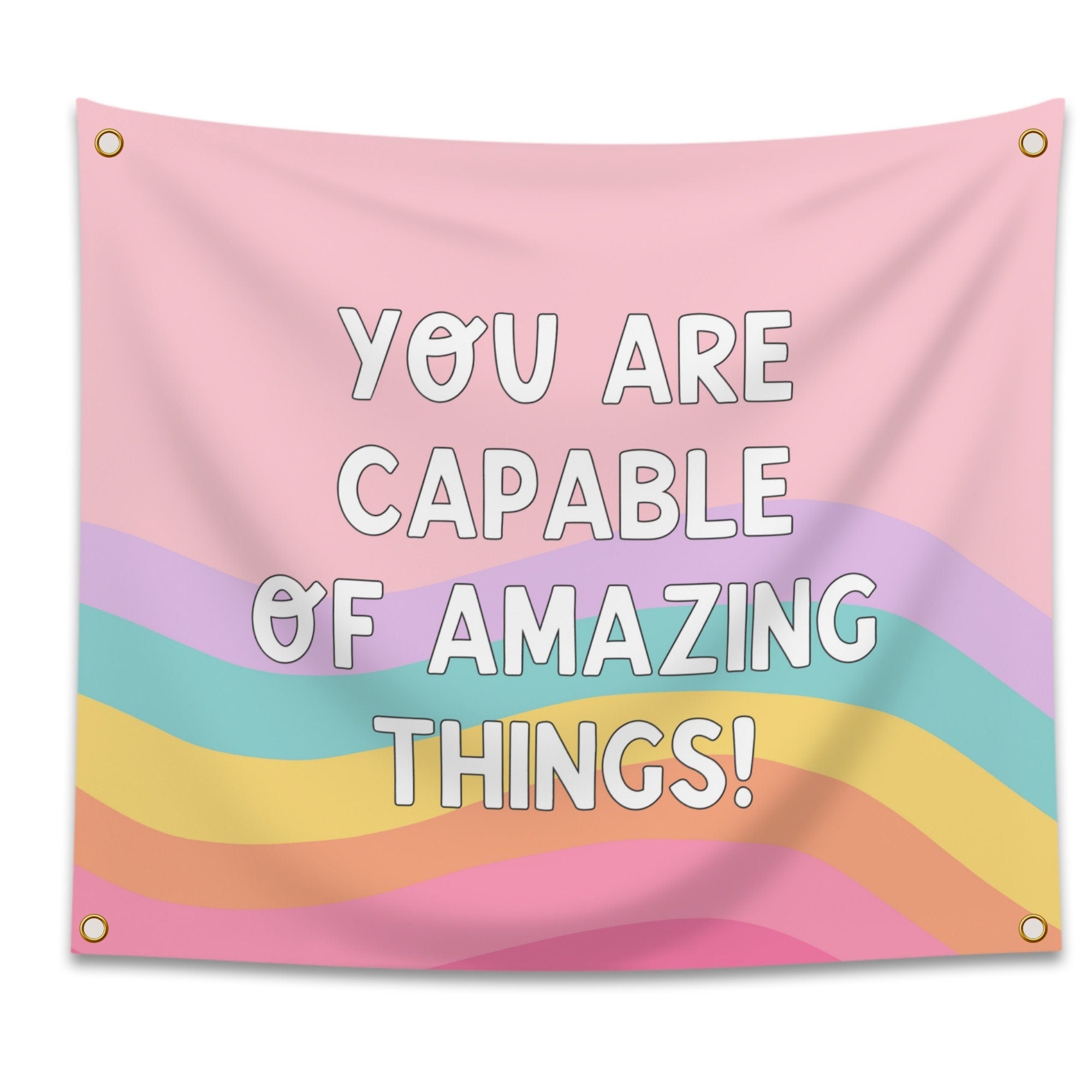 It's Okay To Be Yourself Classroom Tapestry - Double-sided Inspirational Hanging Wall Art for Teachers & Students - Large Cute School Banner TAPES1