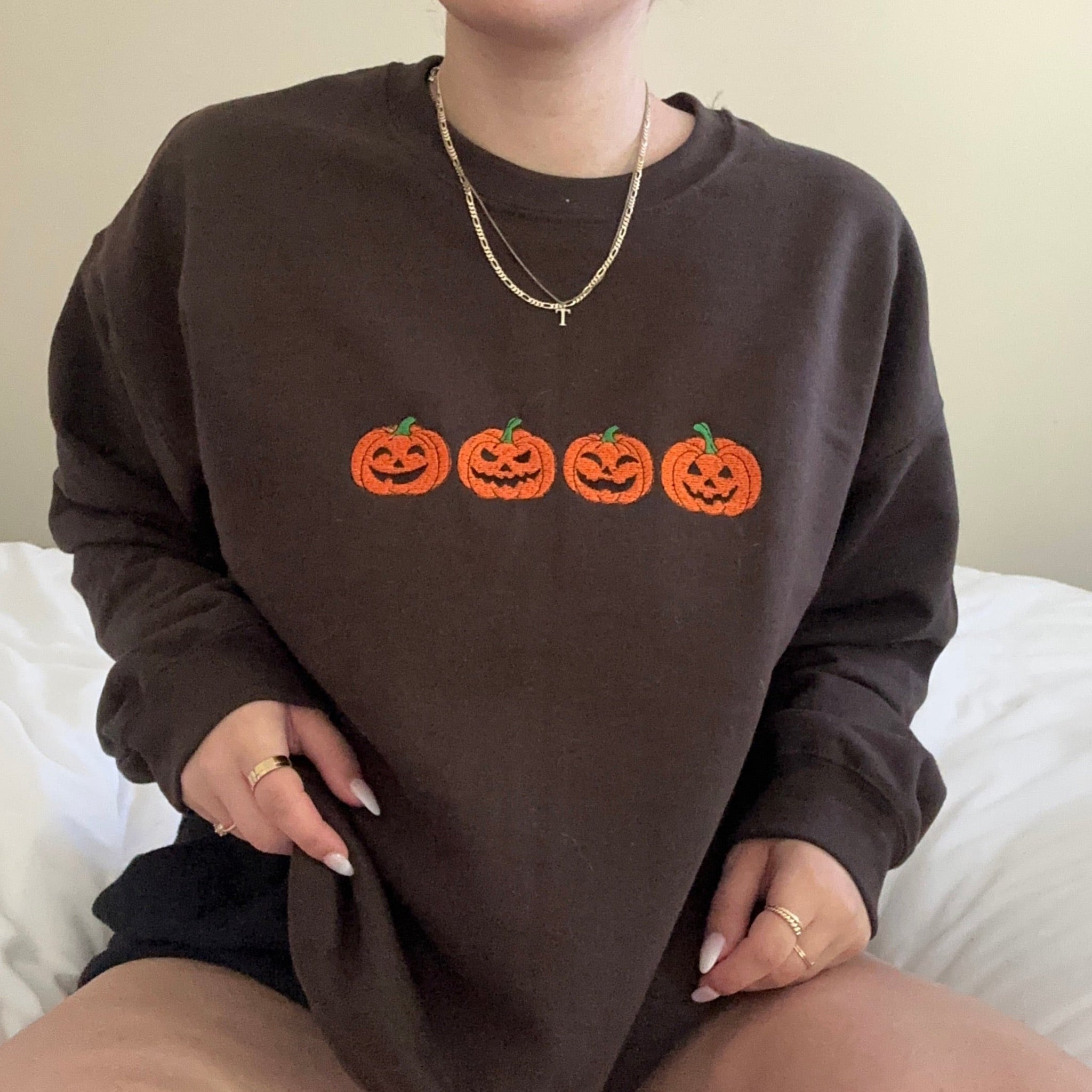 Jack-O-Lanterns Embroidered Sweatshirt EMHA2808