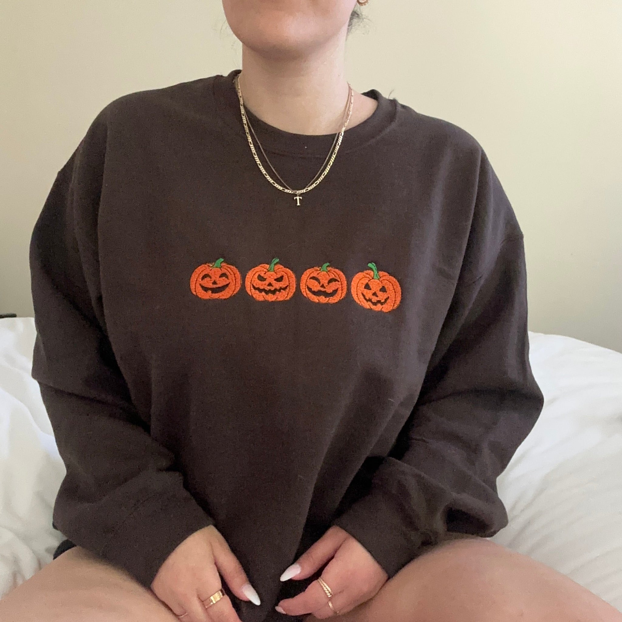 Jack-O-Lanterns Embroidered Sweatshirt EMHA2808