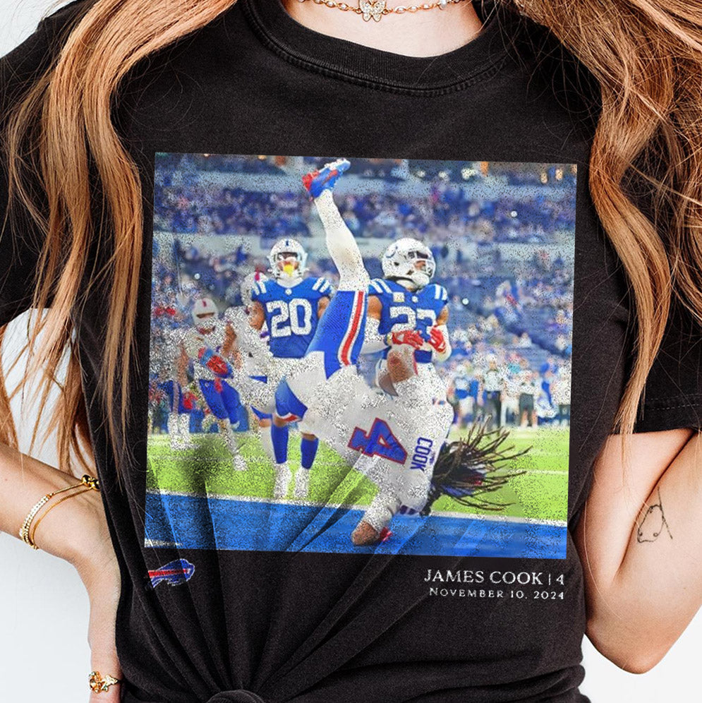 James Cook Buffalo Bills Flash Features Week 10 T-shirt, Sweatshirt, Hoodie And Tank Top