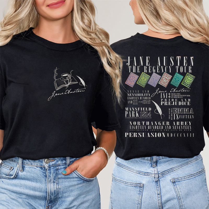 Jane Austen The Regency Tour Teacher Two Sided T-Shirt 2MAT88