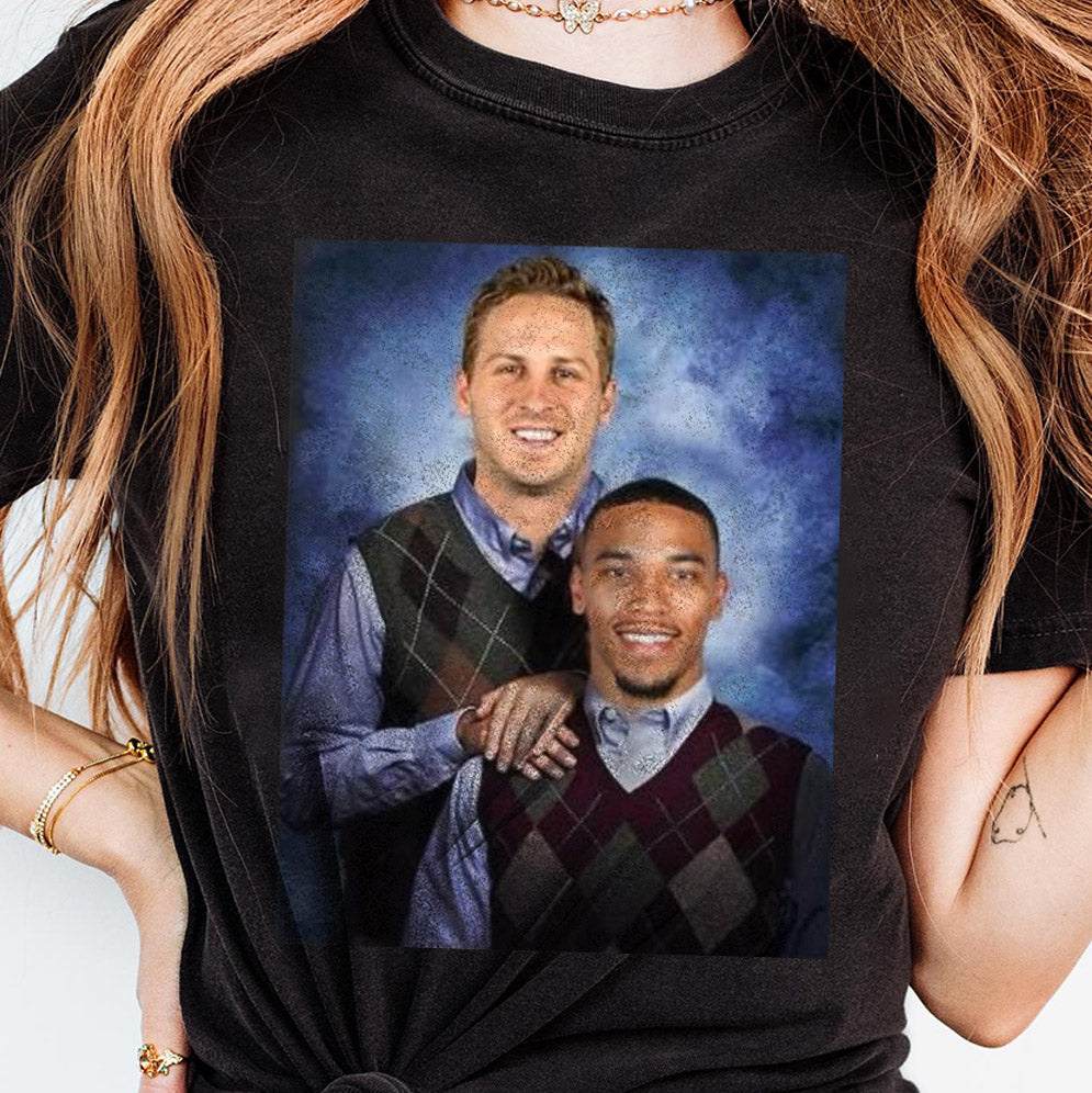 Jared Goff Amon-Ra St. Brown Detroit Football Shirt, Lions Step Bros T-shirt, Funny Gift Unisex, Football Fan Gift