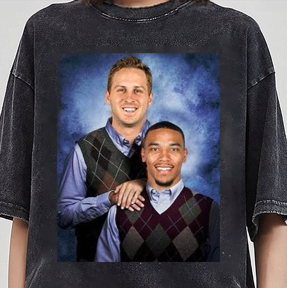 Jared Goff Amon-Ra St. Brown Detroit Football Shirt, Lions Step Bros T-shirt, Funny Gift Unisex, Football Fan Gift