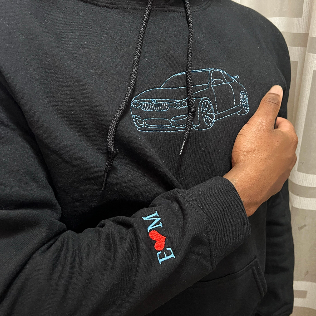 Custom Embroidered Car Hoodie, Sweatshirt em1