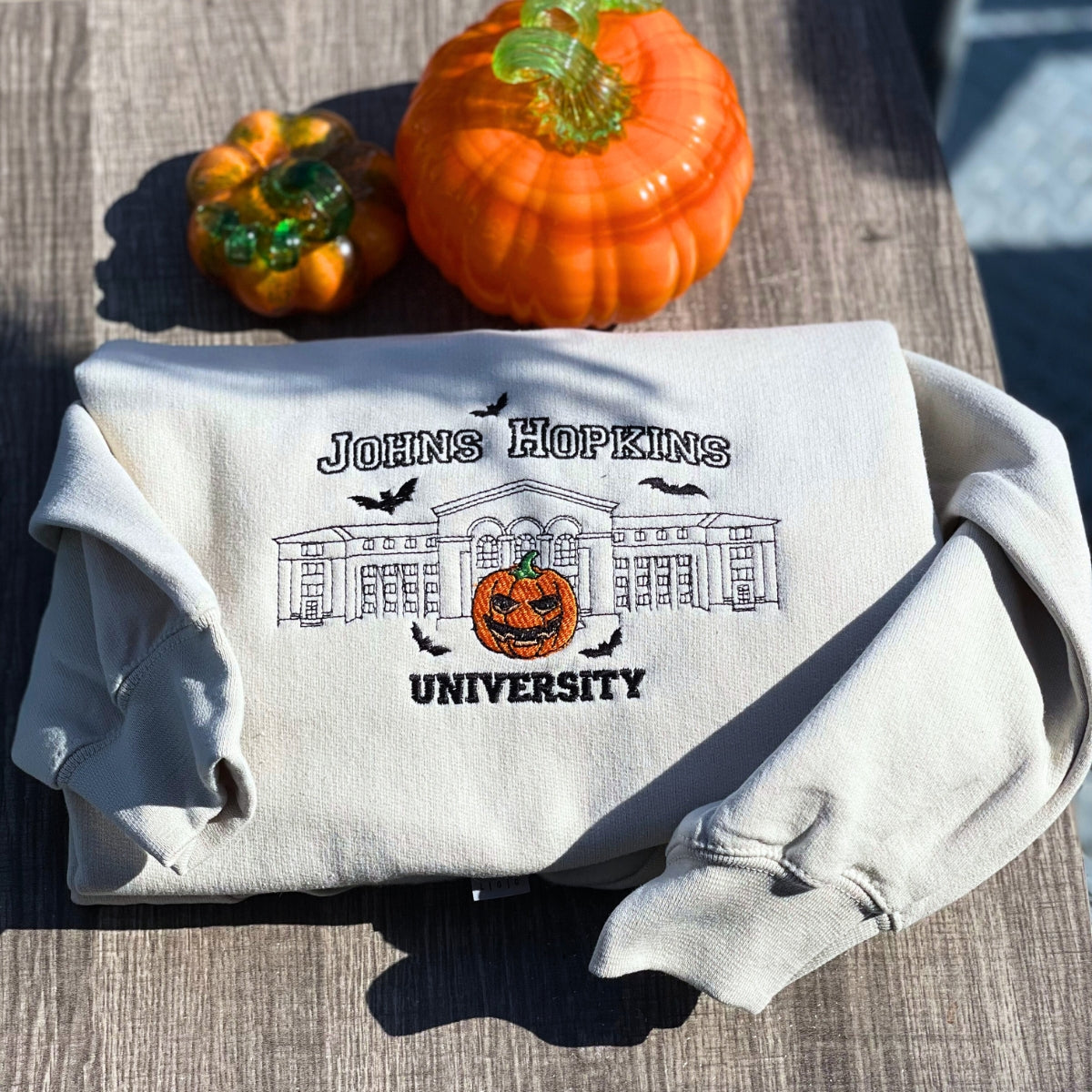 Johns Hopkins University Sweatshirt, Embroidered Halloween Sweatshirt EMHA2608