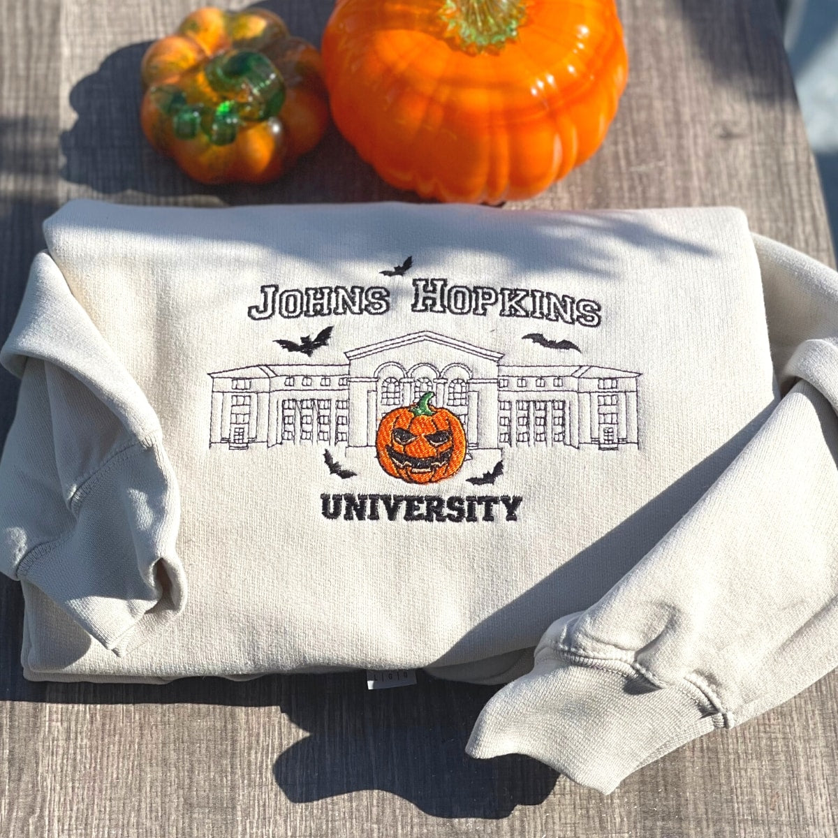 Johns Hopkins University Sweatshirt, Embroidered Halloween Sweatshirt EMHA2608
