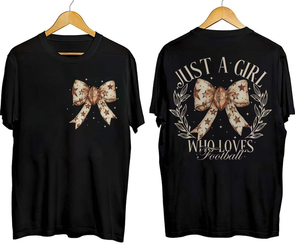 Just a girl who love football T-shirt, Fall Coquette Bow T-shirt, Fall Football Shirt T-shirt, Football Sport T-shirt, Football Mom T-shirt V2, Girly football T-shirt