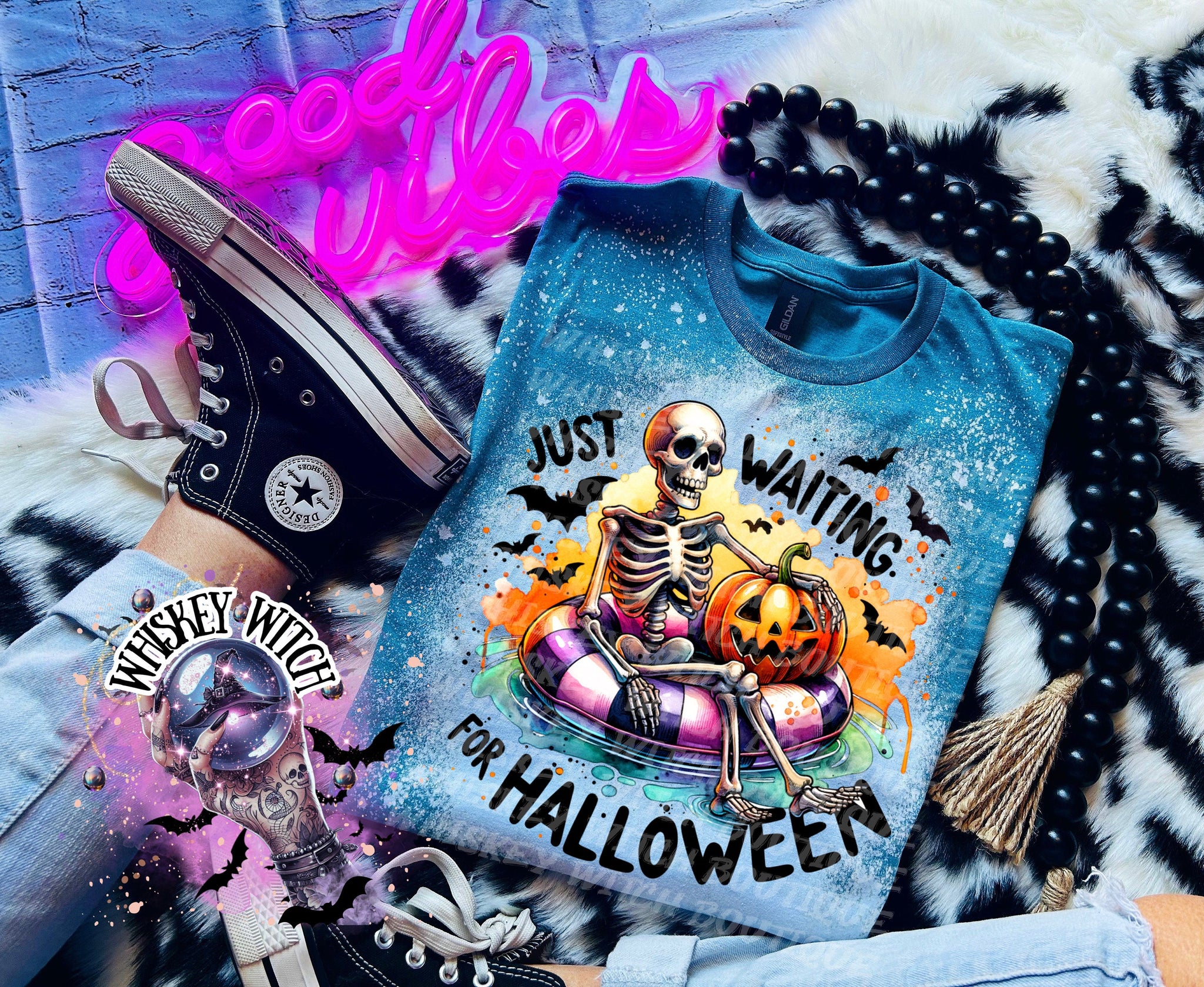 Just Waiting For Halloween vintage  retro  distressed  custom  funny shirt   Halloween  gift   snarky  goth  custom  mom  summer HW2607 10