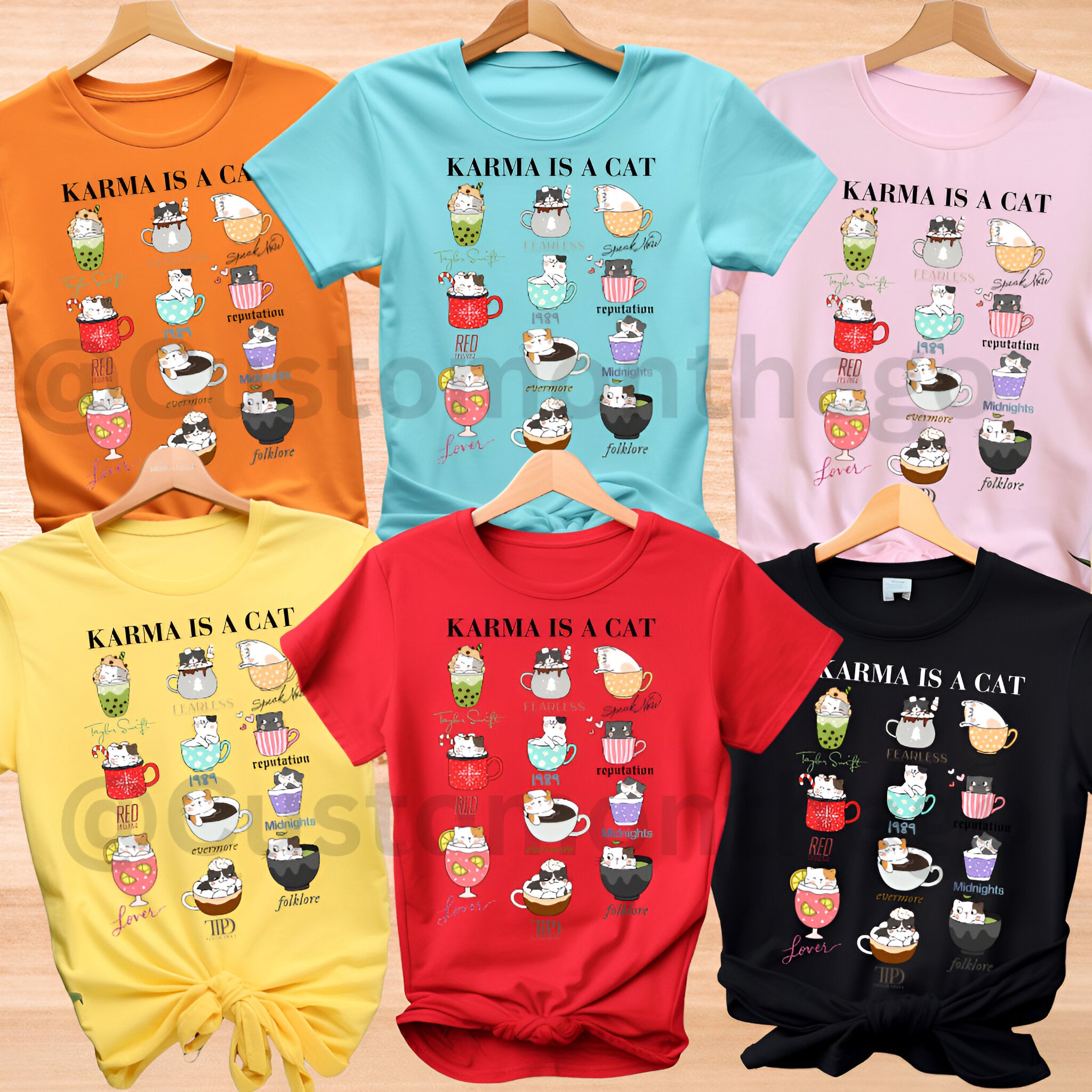 Karma is a Cat Shirt, Taylor Eras Cat Lover T-shirt, Swiftie Tee, Taylor Cat Tee Midnights T-shirts, Concert Outfit, Eras Merch  MS2007 10