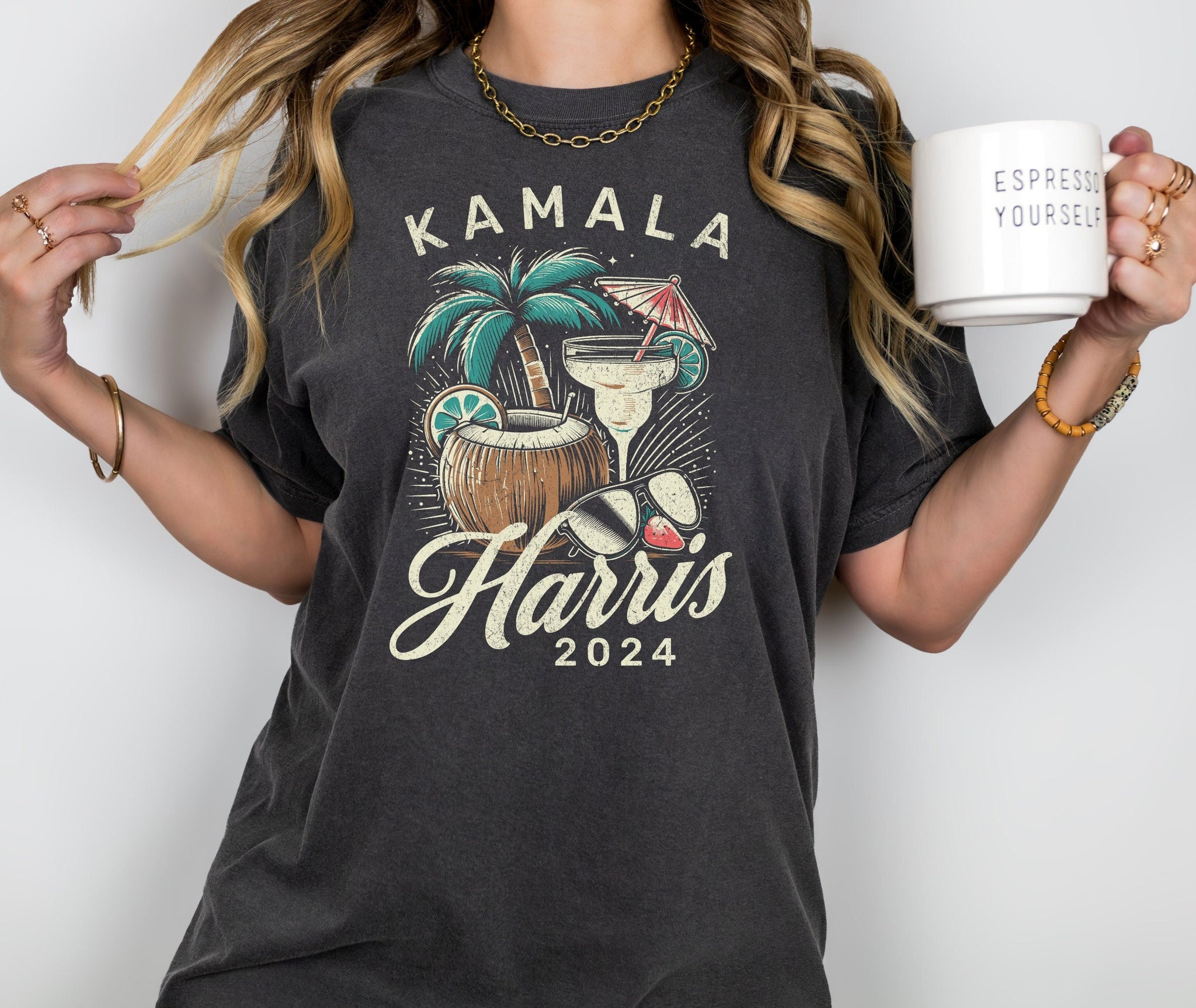 Kamala Harris Coconut Tree Shirt, Harris For President 2024 T-Shirt, Vote Blue T Shirt, Madam President Tshirt, Voting Democrat Election Tee  TD2907 07