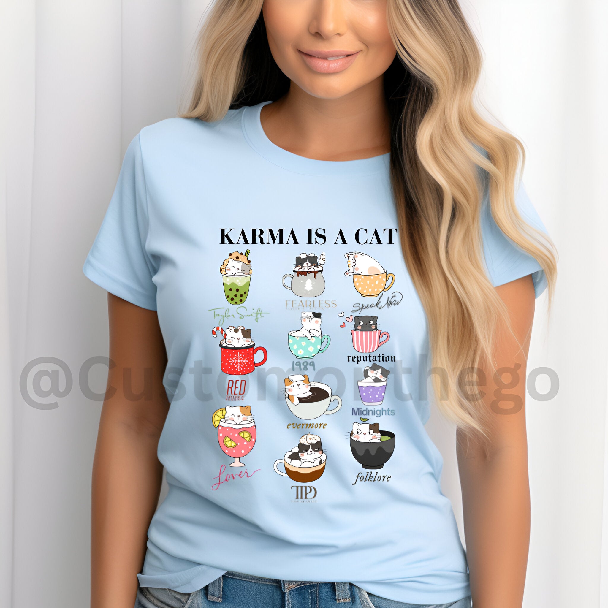 Karma is a Cat Shirt, Taylor Eras Cat Lover T-shirt, Swiftie Tee, Taylor Cat Tee Midnights T-shirts, Concert Outfit, Eras Merch  MS2007 10