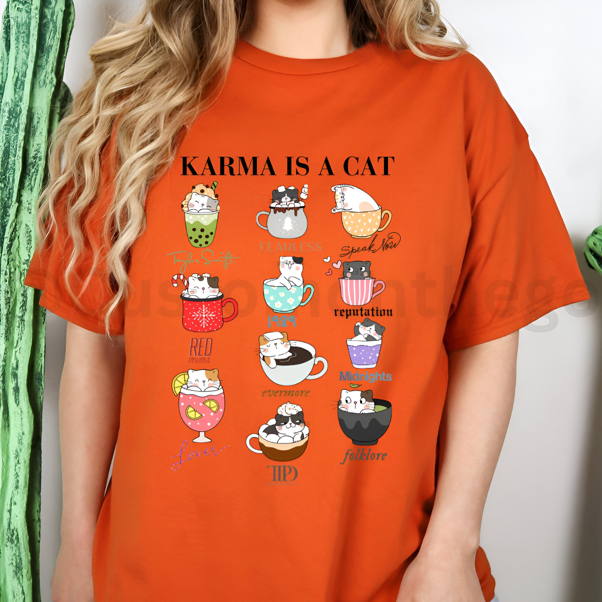 Karma is a Cat Shirt, Taylor Eras Cat Lover T-shirt, Swiftie Tee, Taylor Cat Tee Midnights T-shirts, Concert Outfit, Eras Merch  MS2007 10