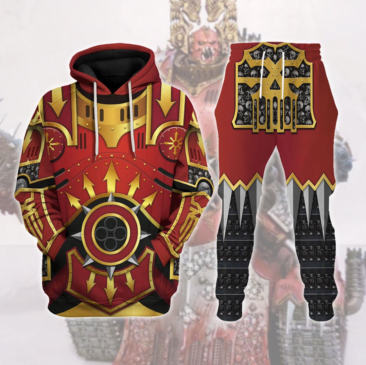 Khorne Lord of Skulls Warhammer Costume Hoodie Jogger, Khorne Lord of Skulls Space Marines Cosplay 3D Hoodie Pants, Warhammer 3D Tracksuit, Warhammer Game Outfit