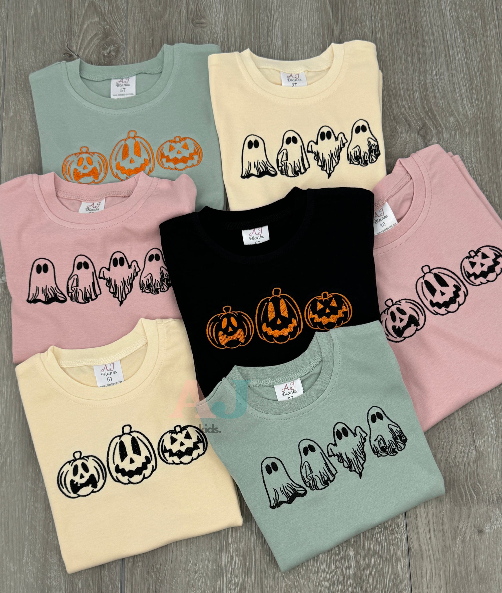 Kids Halloween Embroidered Shirts EMHA2808