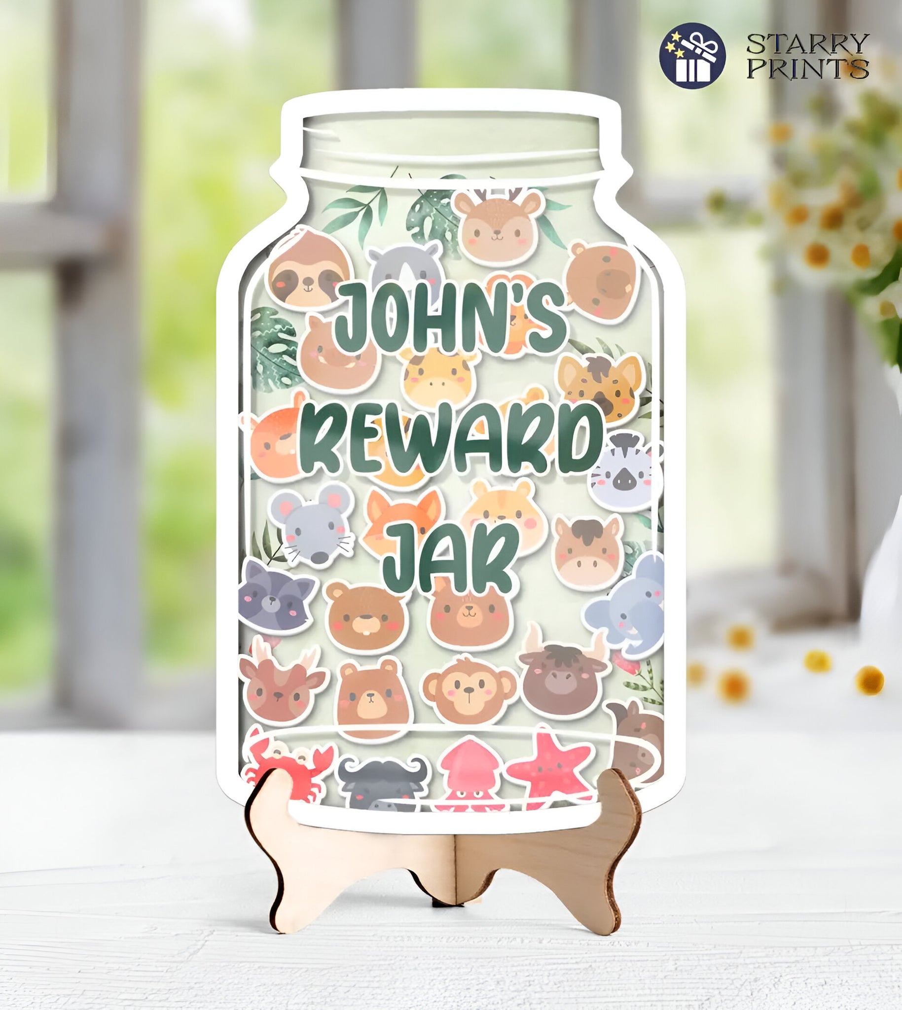Kids' Personalized Reward Jar - Engaging Animal Tokens Goal Tracker  Effective Behaviour Reward System for Classroom & Home Rejar