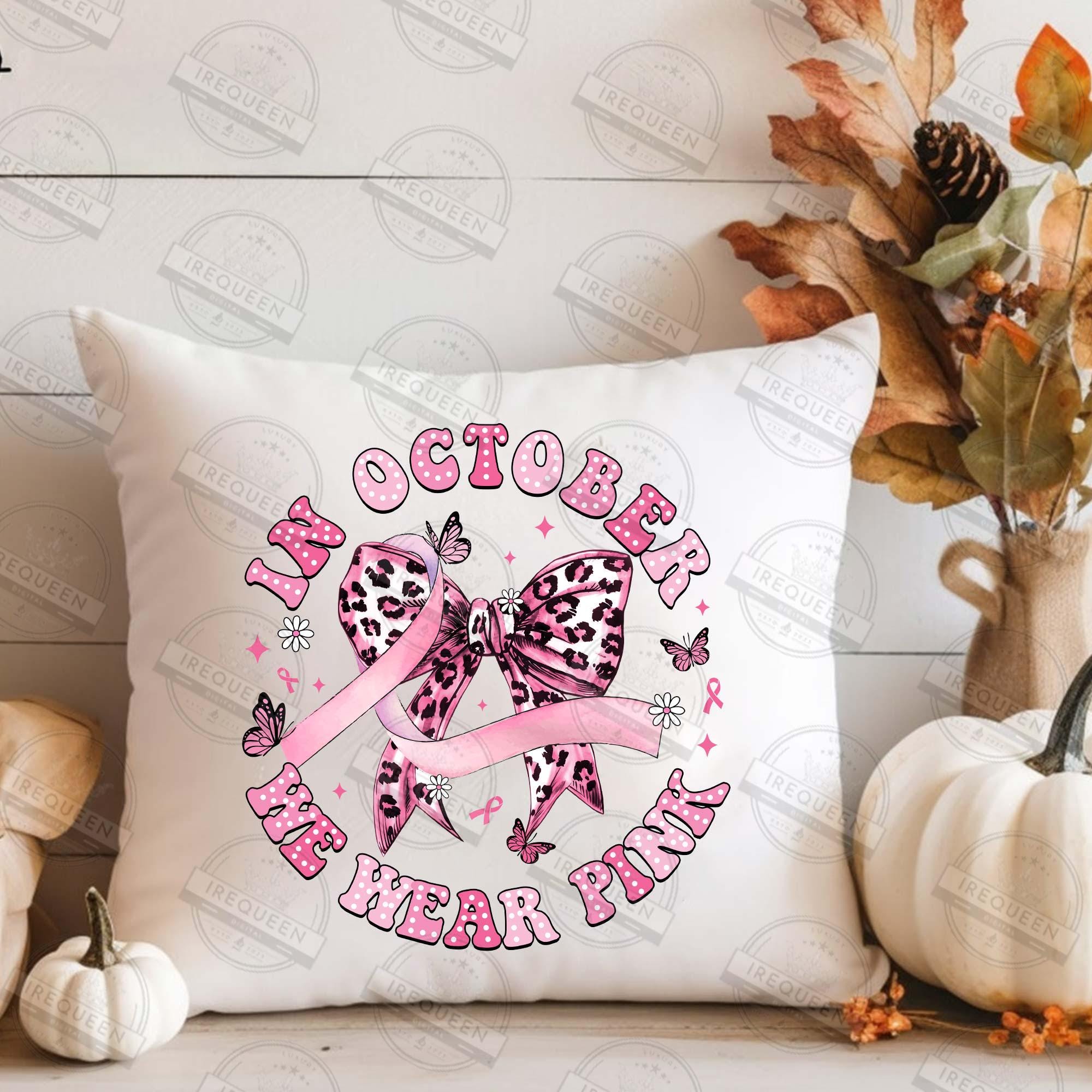 Leopard Pink Bow Png, In October We Wear Pink PNG, Breast Cancer Awareness Png, Together We Fight We Win Bow Coquette Png, Digital File SCU