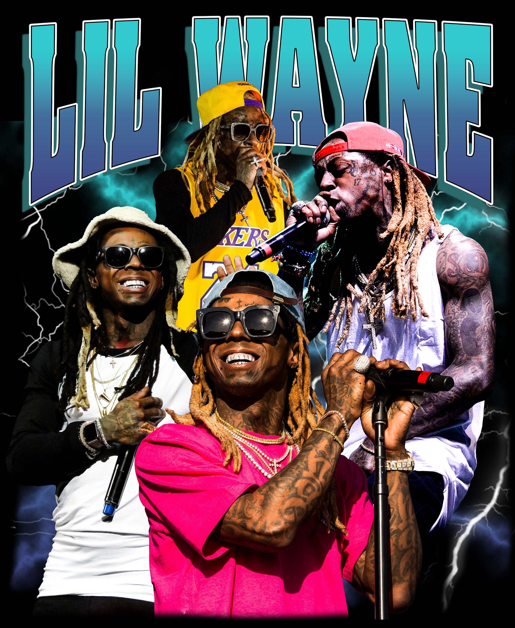 Lil Wayne T Shirt Design PNG Instant Download 300 Dpi TMC