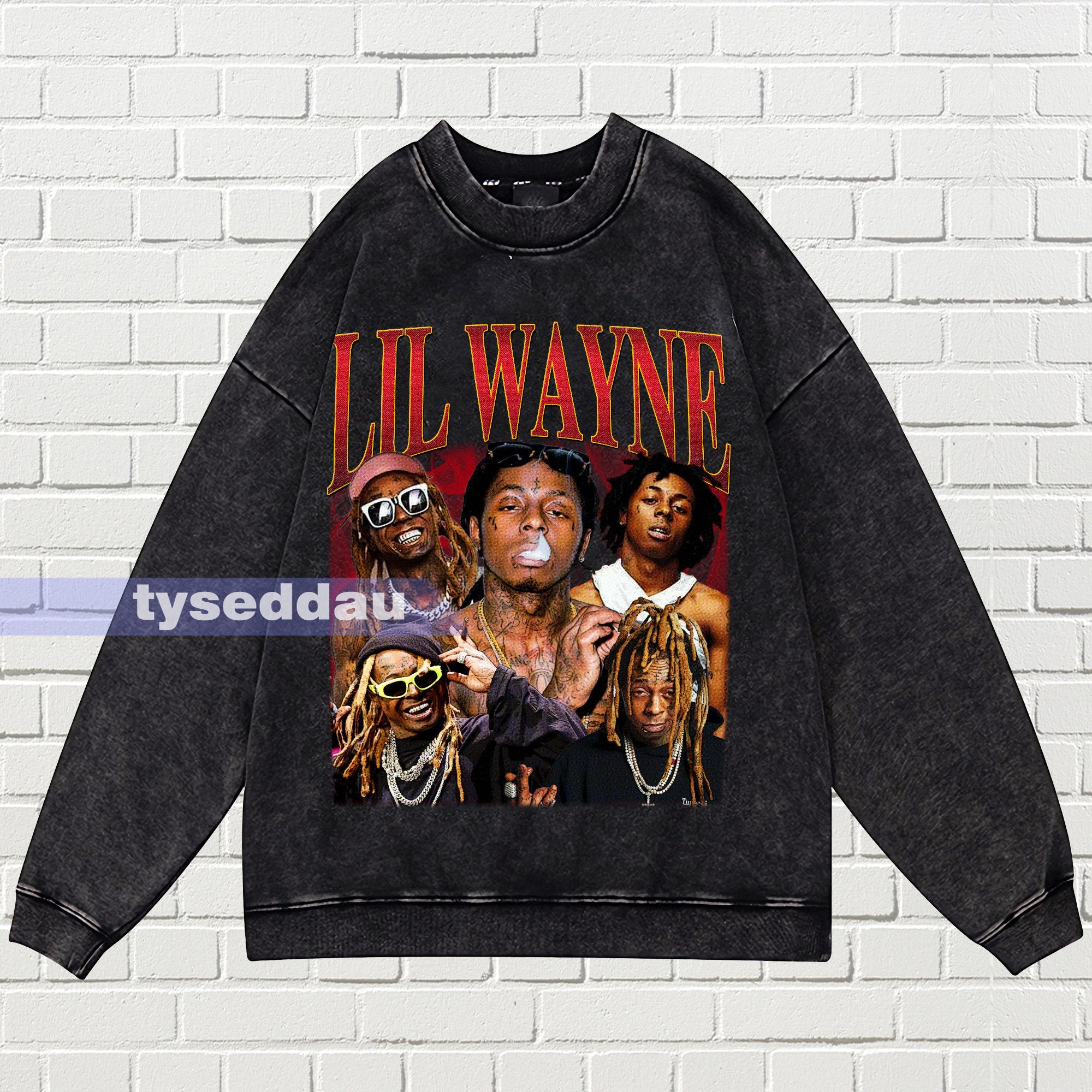 Lil Wayne Vintage Washed T-Shirt, Lil Wayne Homage Graphic Unisex Long Sleeve, Bootleg Retro 90's Fans Hoodie Gift TMC