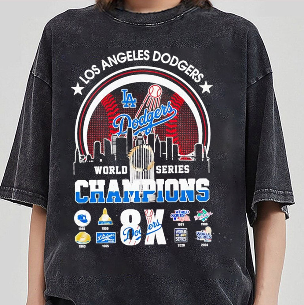 Los Angeles Dodgers 2024 8x world series champion shirt, Los Angeles World Series Sweatshirt, LA Dodgers T-shirt, Dodgers Fan, LA Sports, Dodgers World Series 2024
