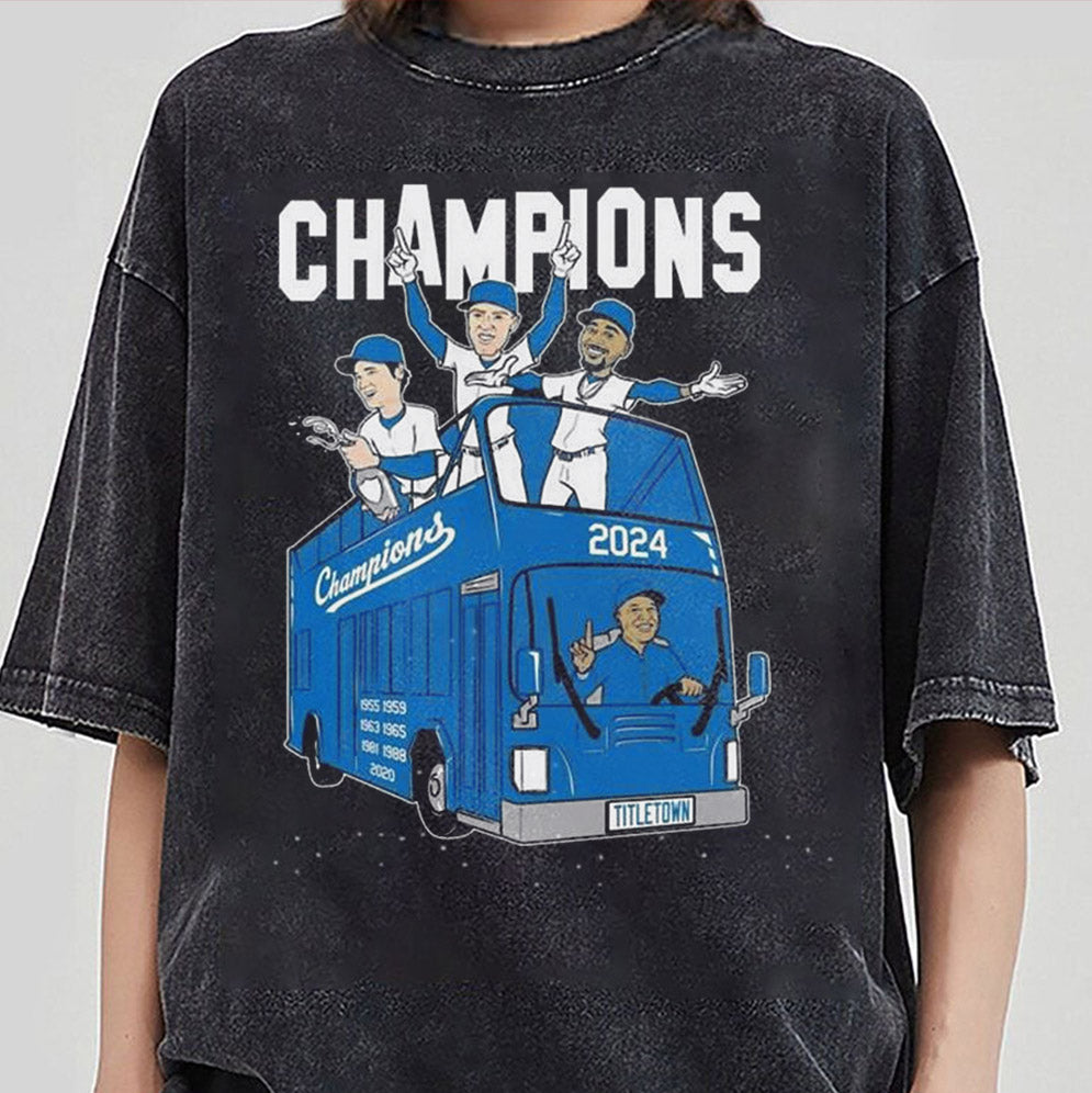 Los Angeles Dodgers 2024 Champions Bus World Series Shirt, Los Angeles World Series Sweatshirt V2, LA Dodgers T-shirt, Dodger
